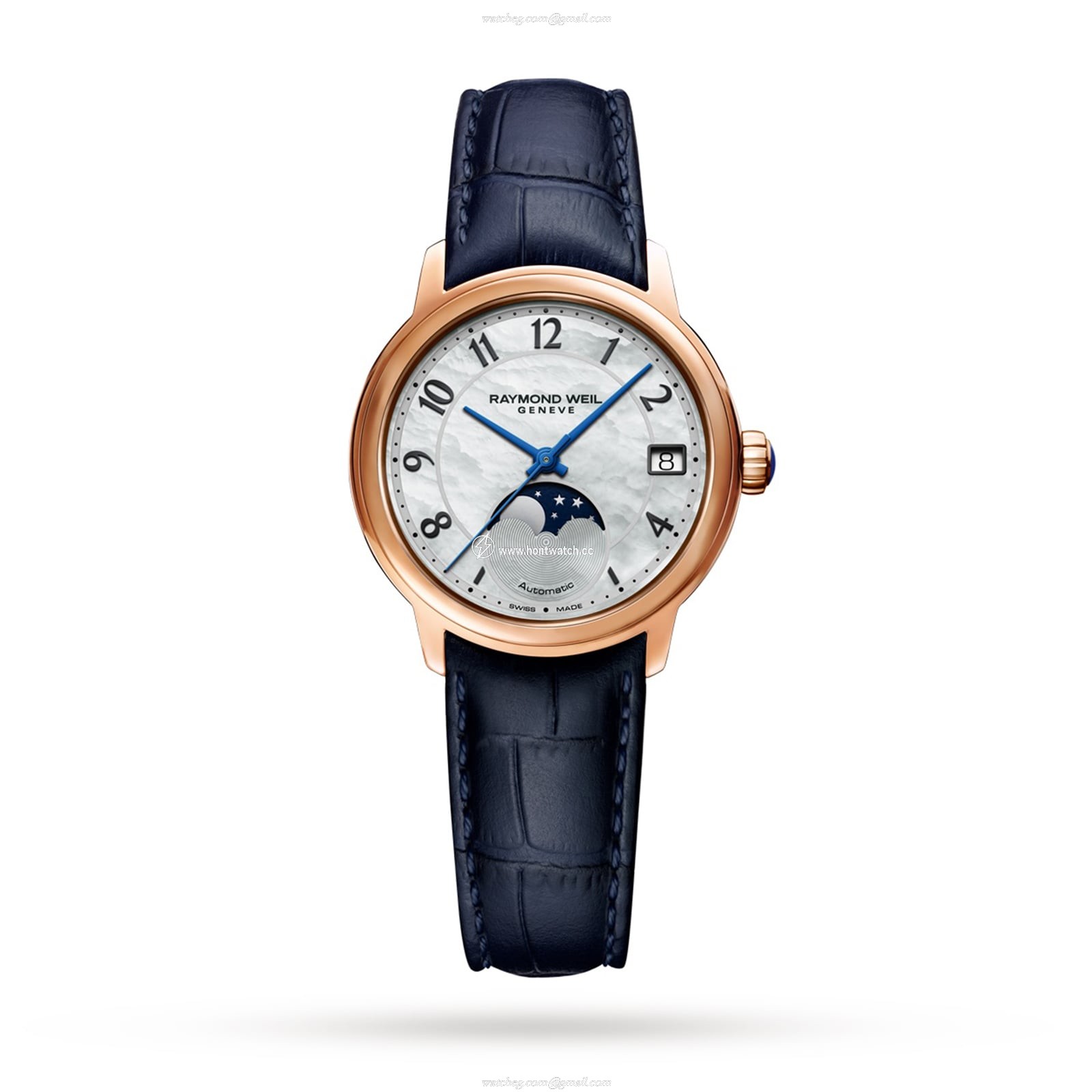 Raymond Weil Maestro Automatic Watch | 33.5mm Rose Gold & Steel | Mother Of Pearl Dial