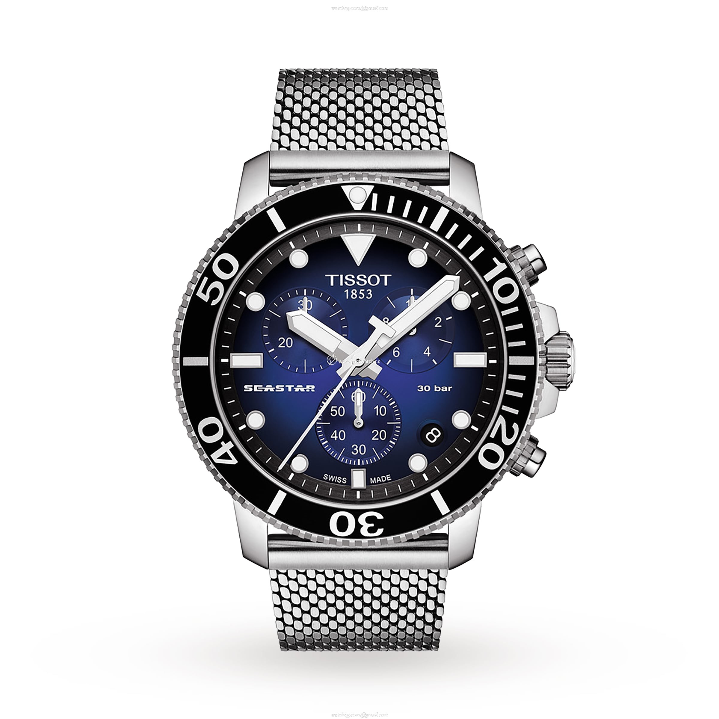 Tissot Seastar Quartz Watch - Blue Dial - Stainless Steel - 44.5mm