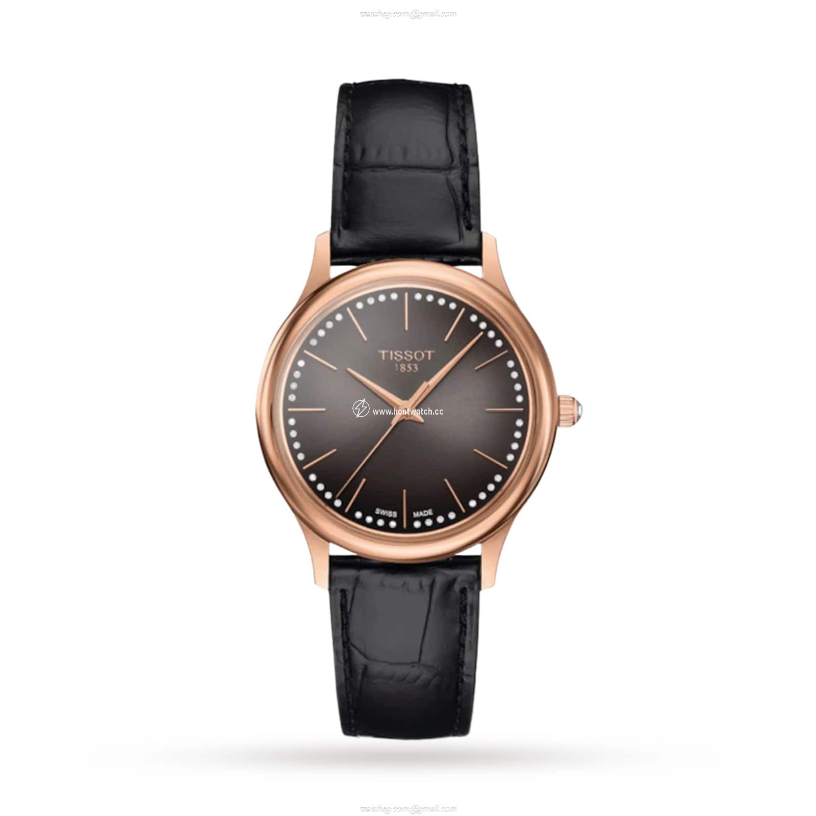 Tissot T-Gold 32mm 18ct Rose Gold Quartz Watch - Brown Dial | For Her