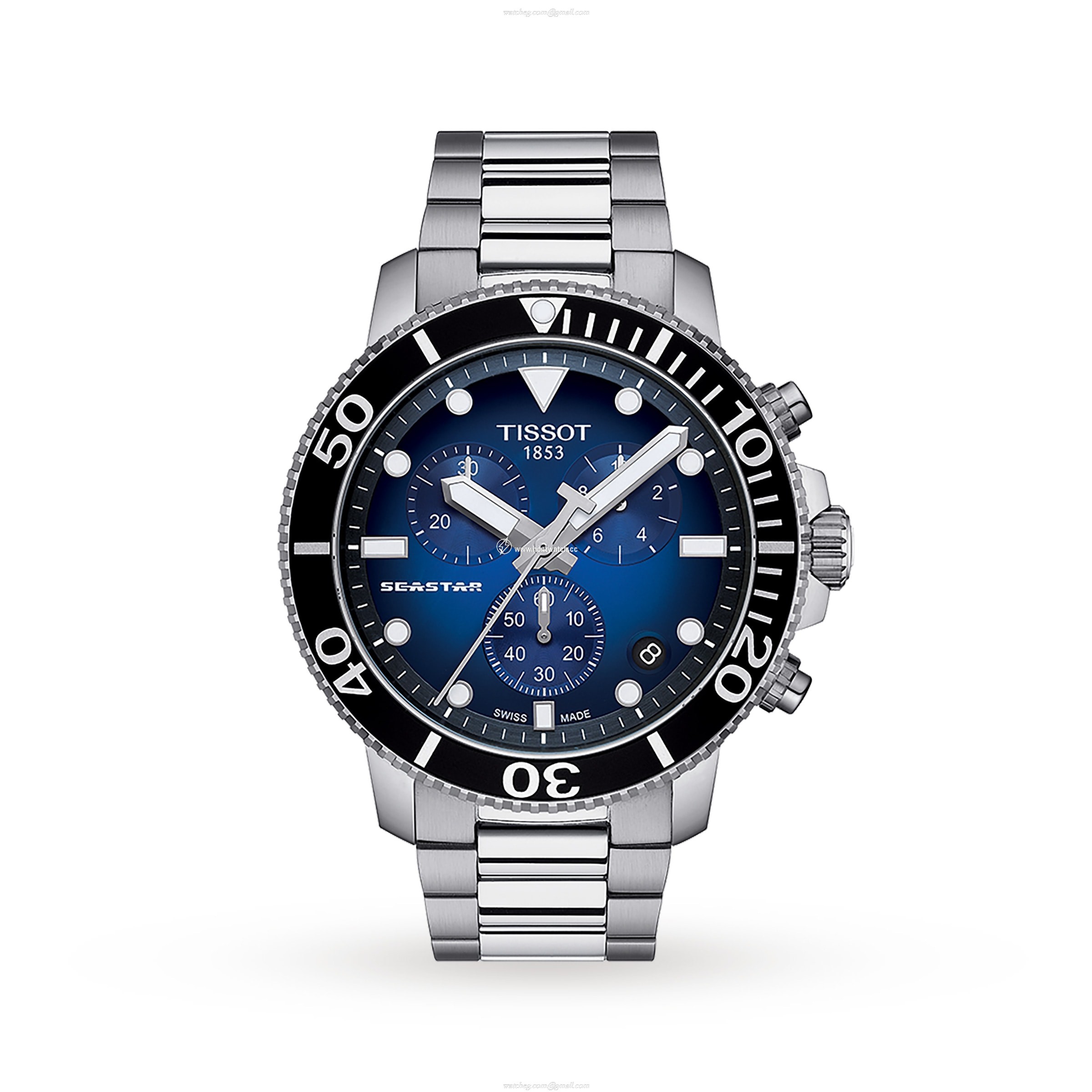Tissot Seastar Quartz Watch - Blue Dial - 45.5mm Stainless Steel - 300M