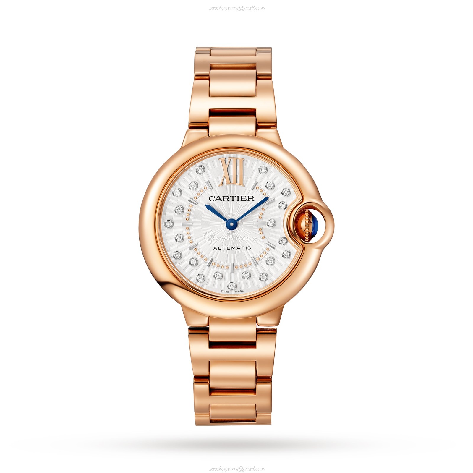 Cartier Ballon Bleu de Cartier 33mm Rose Gold Automatic Watch | Silver Dial