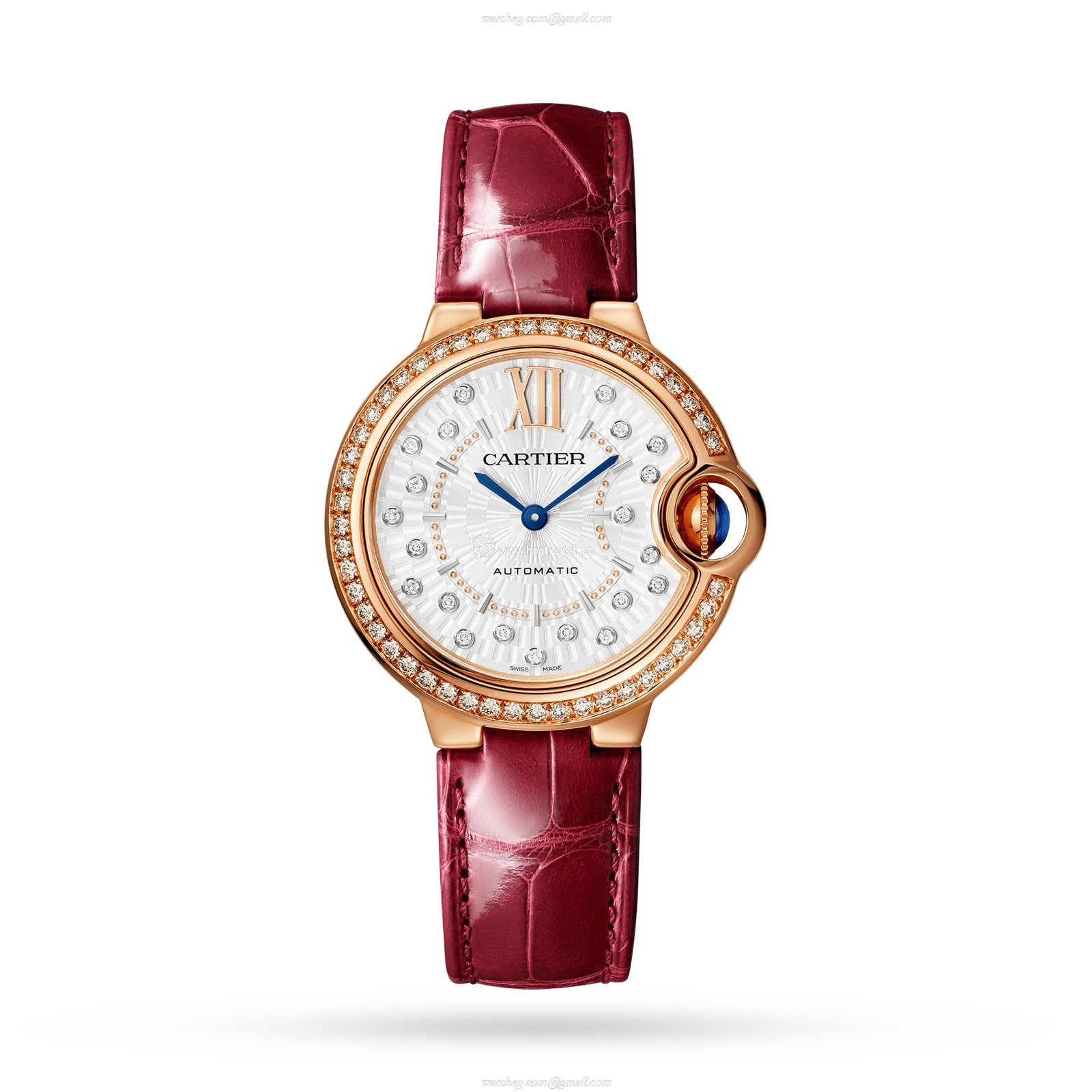 Cartier Ballon Bleu de Cartier 33mm Rose Gold Automatic Watch - Silver Dial