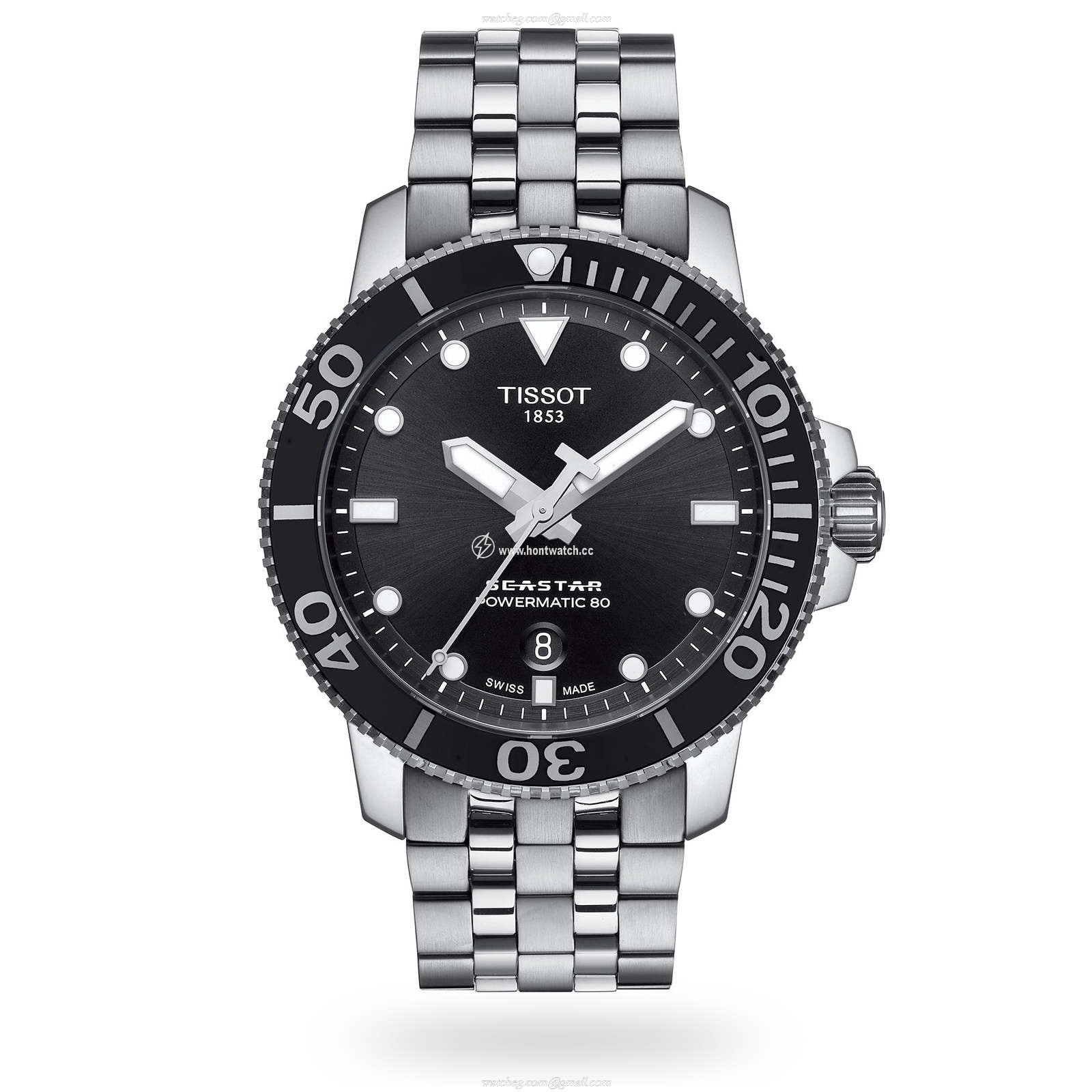 Tissot Seastar Automatic Black Dial - 43mm Stainless Steel - 300M Water Resistant