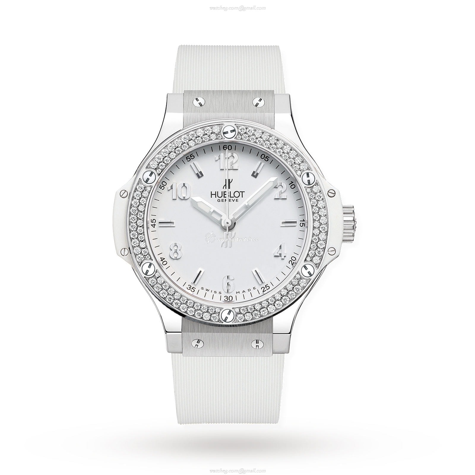Hublot Big Bang 38mm Stainless Steel & Diamond Bezel | White Dial Quartz Watch