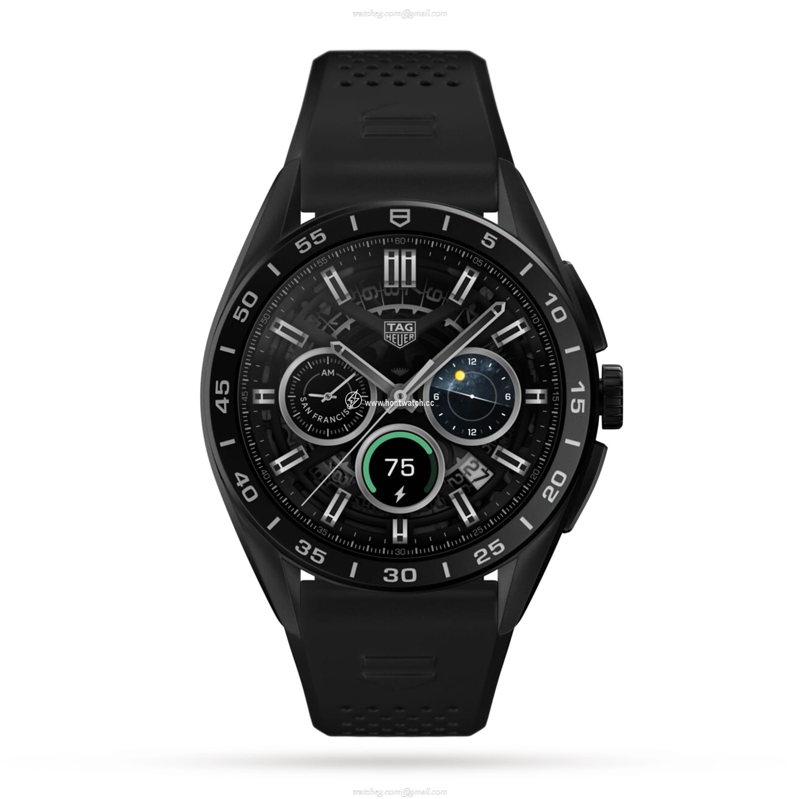 TAG Heuer Connected Smart Watch - 45mm Titanium DLC Case - Black Dial
