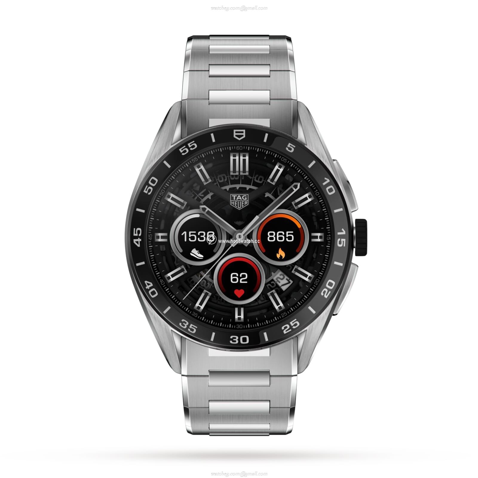 TAG Heuer Connected Smartwatch - 45mm Stainless Steel - Black Dial