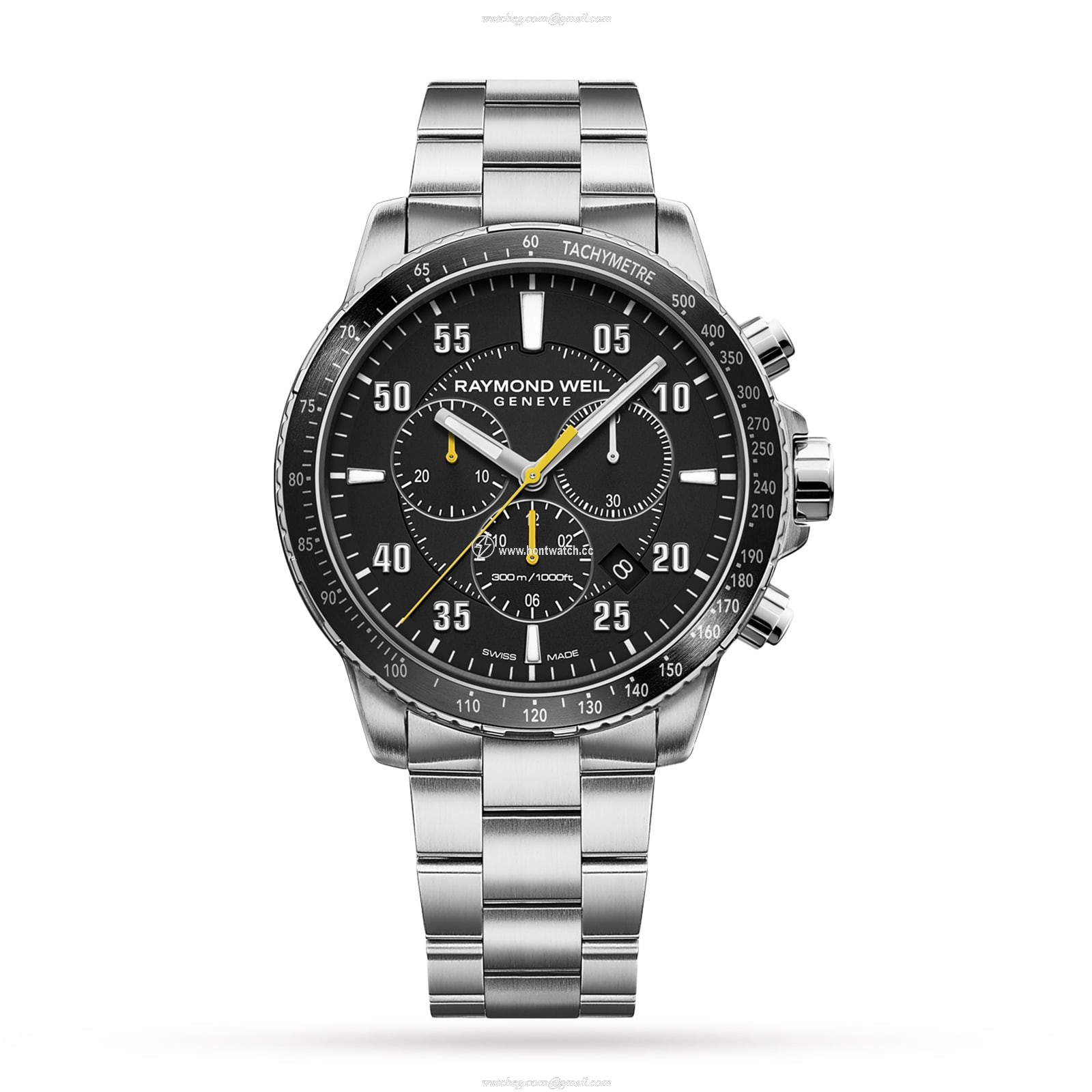 Raymond Weil Tango 8570-ST2-05207 | 42mm Black Dial Quartz Watch
