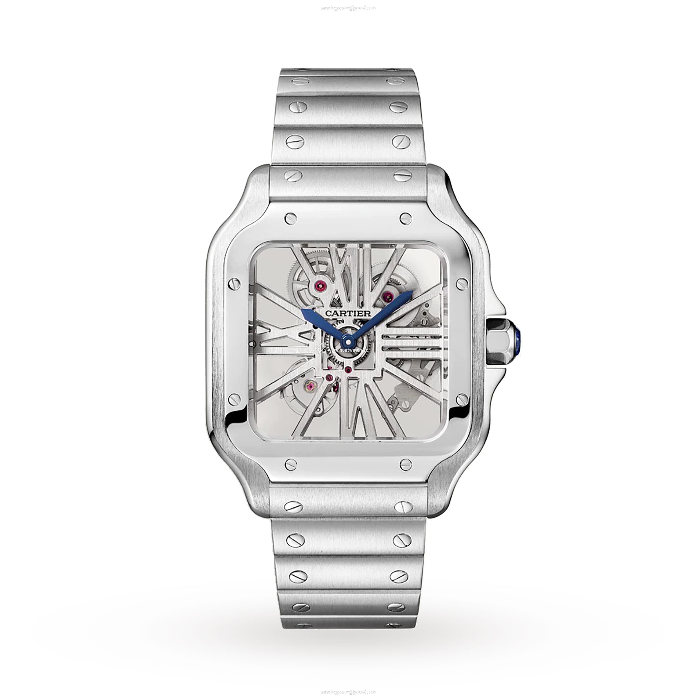 Cartier Santos de Cartier WHSA0015 - 40mm Steel Skeleton Manual Watch