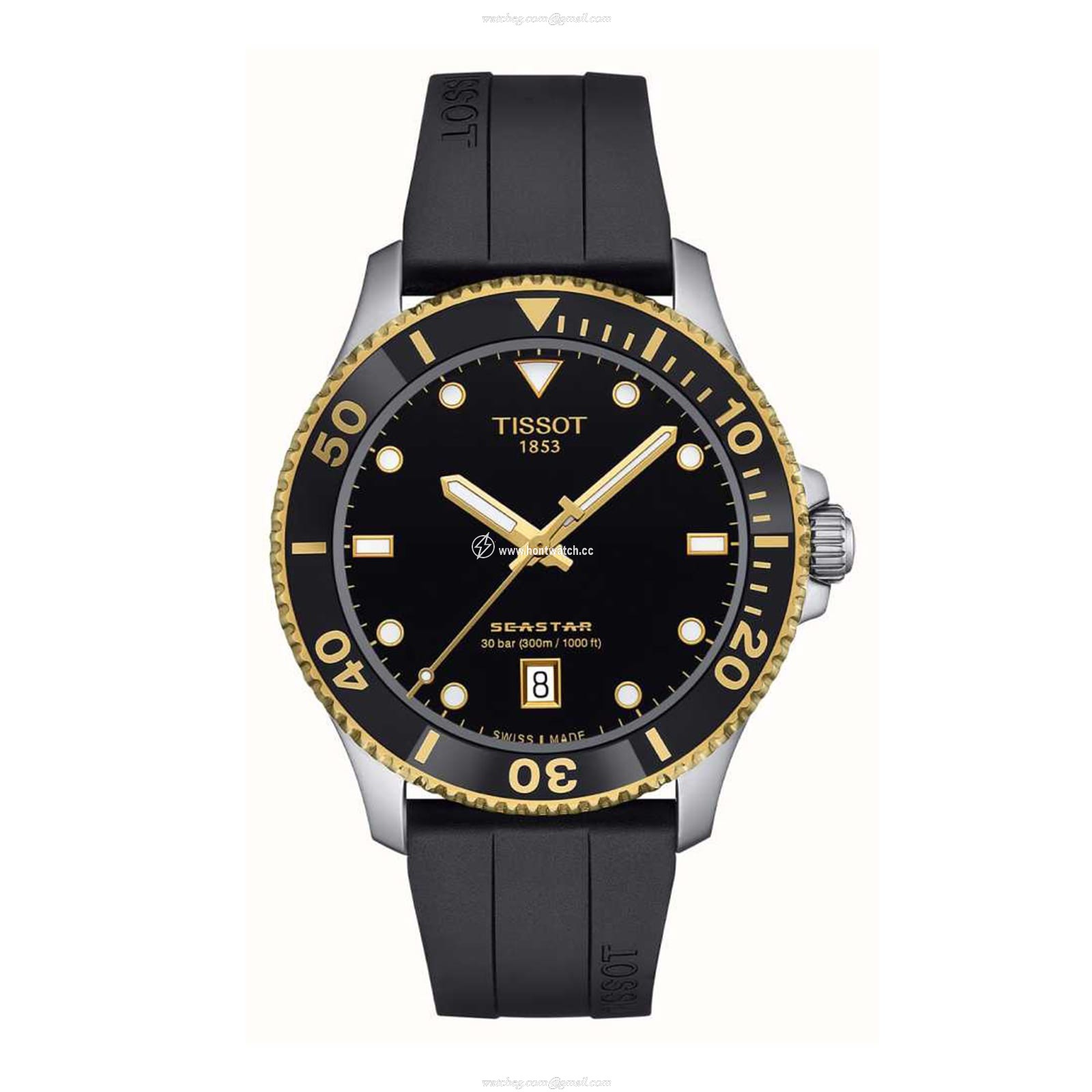 Tissot T-Sport Seastar 40mm Black Dial Quartz Watch - 300m Water Resistant