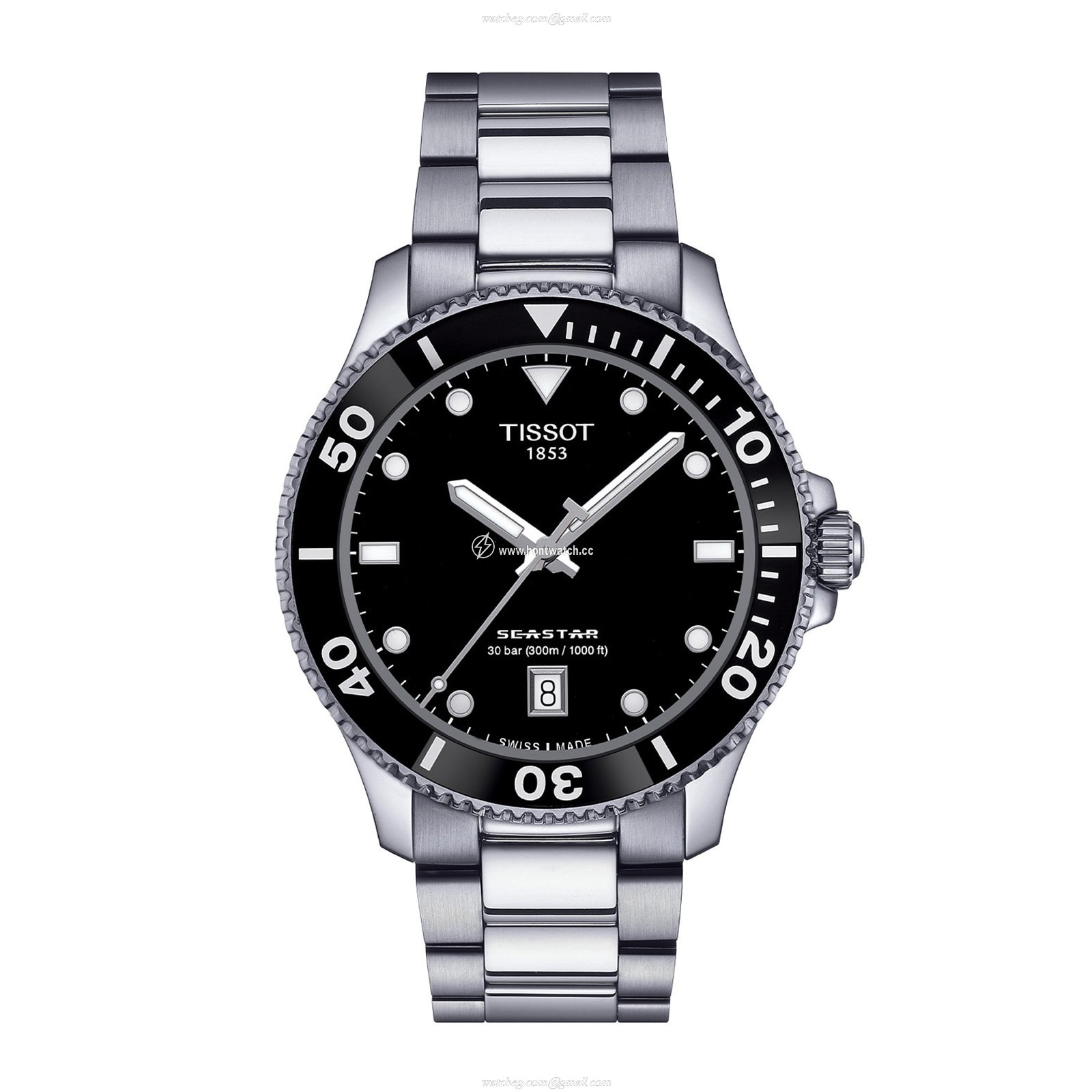 Tissot T-Sport Seastar 40mm Black Dial Quartz Watch - 300M Water Resistant