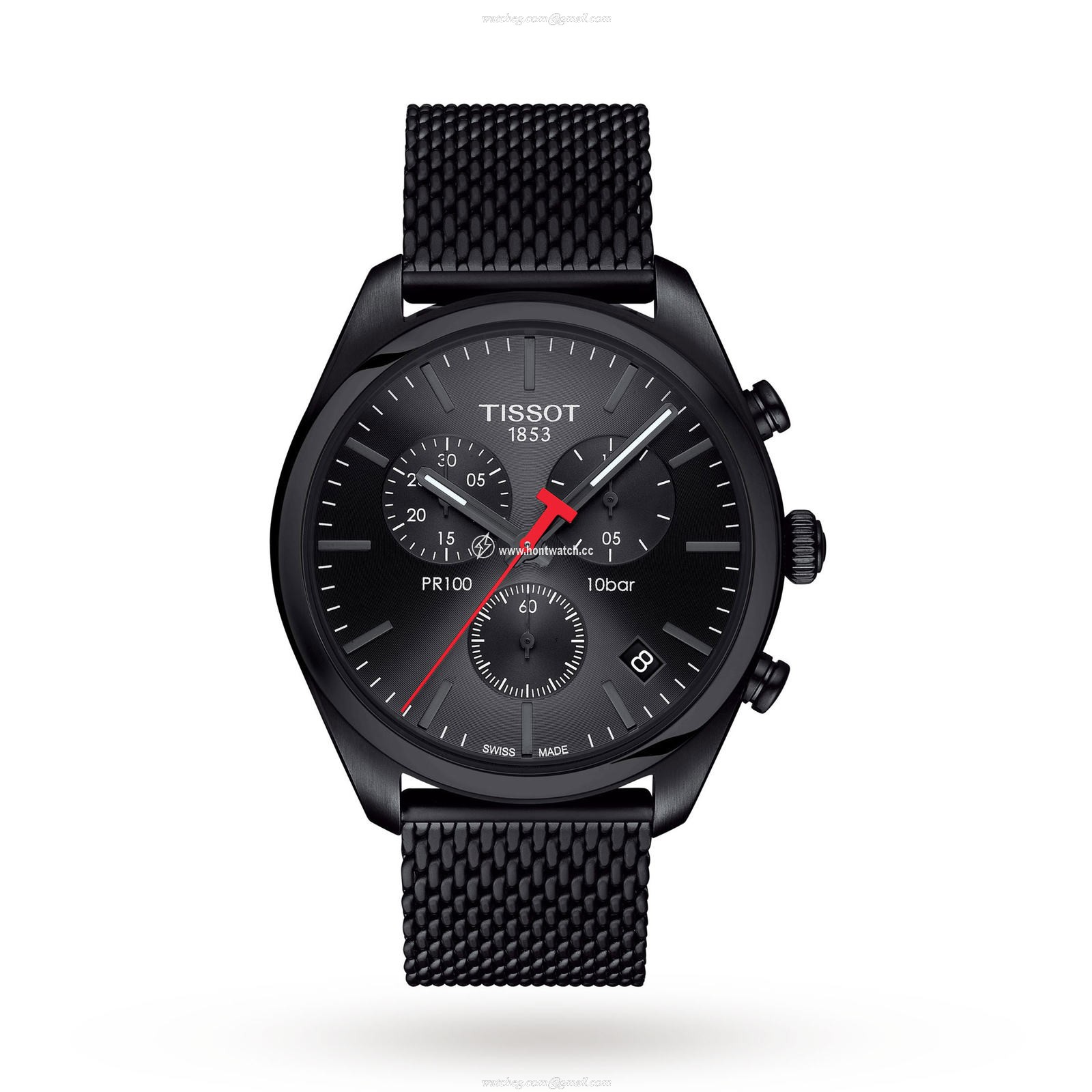 Tissot PR 100 Quartz Watch - 41mm Black Dial - PVD Plating - 100M Water Resistant