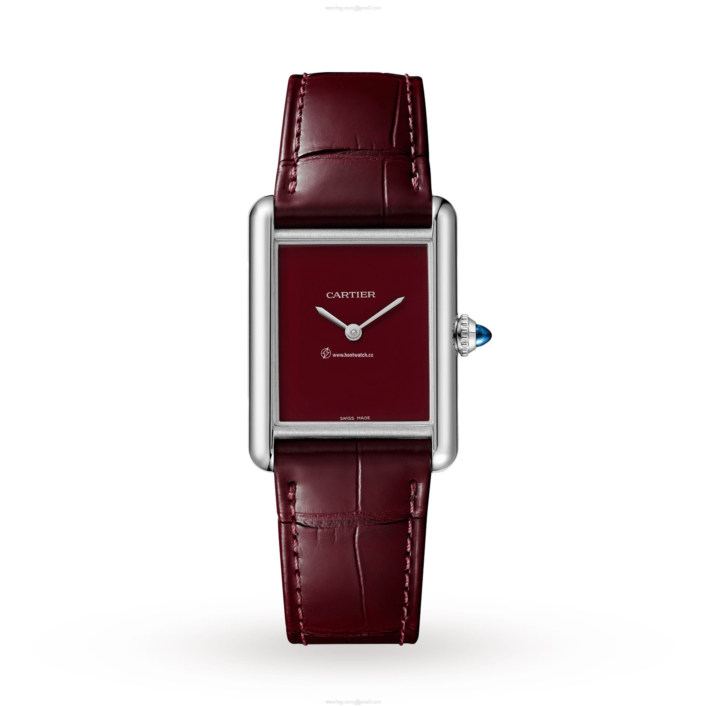 Cartier Tank Must WSTA0054 - Steel Red Dial Quartz Watch - 25.5mm