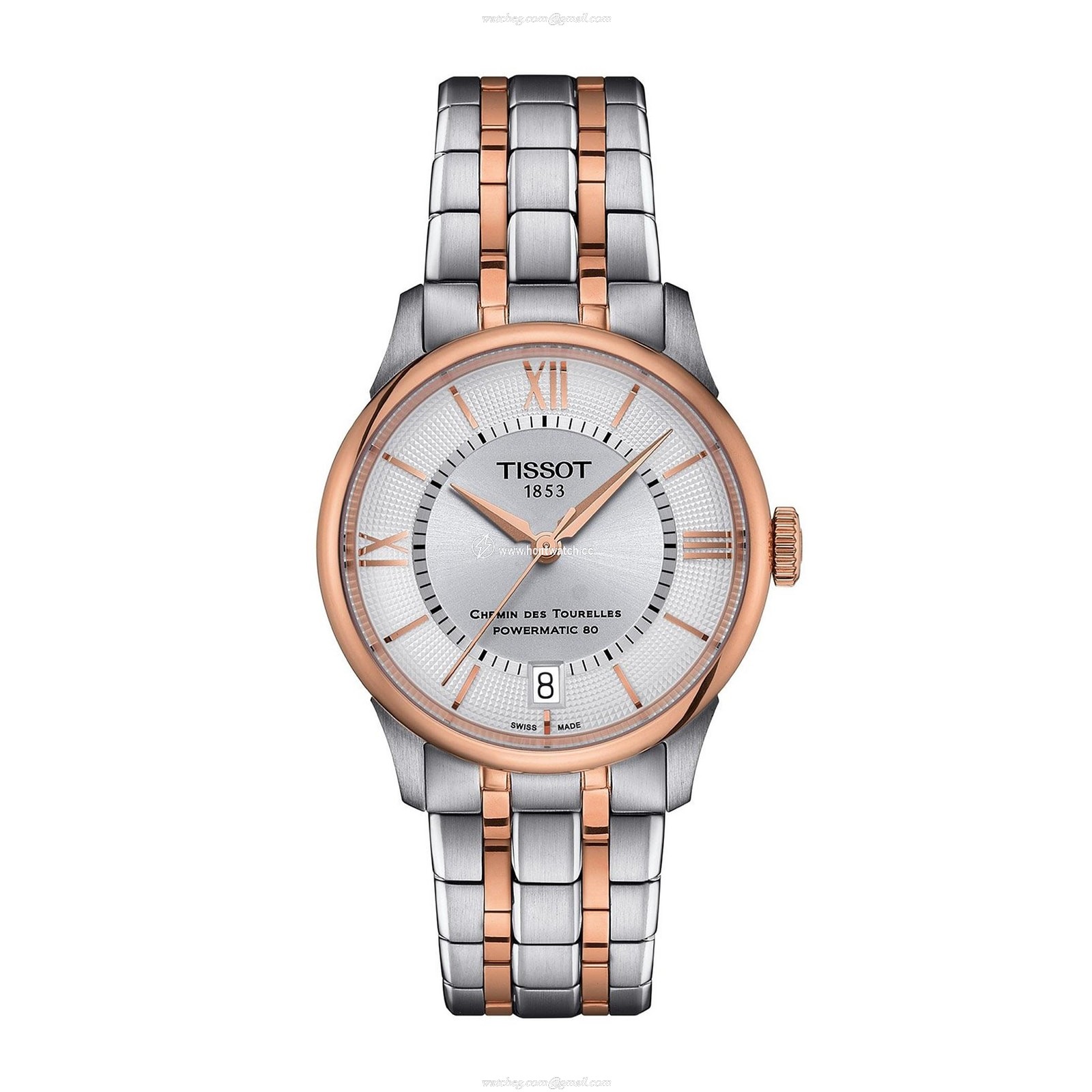 Tissot T-Classic Automatic Watch - Silver Dial & Rose Gold - 34mm