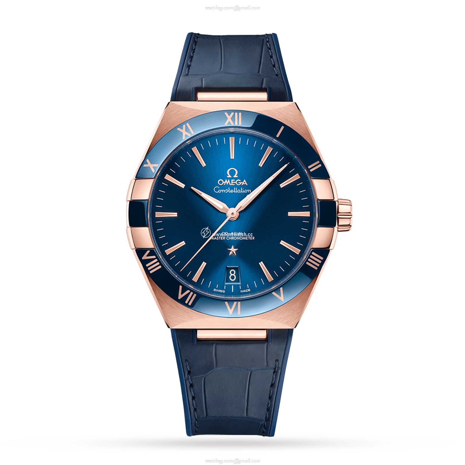Omega Constellation 41mm 18ct Rose Gold Automatic Blue Watch | Replica