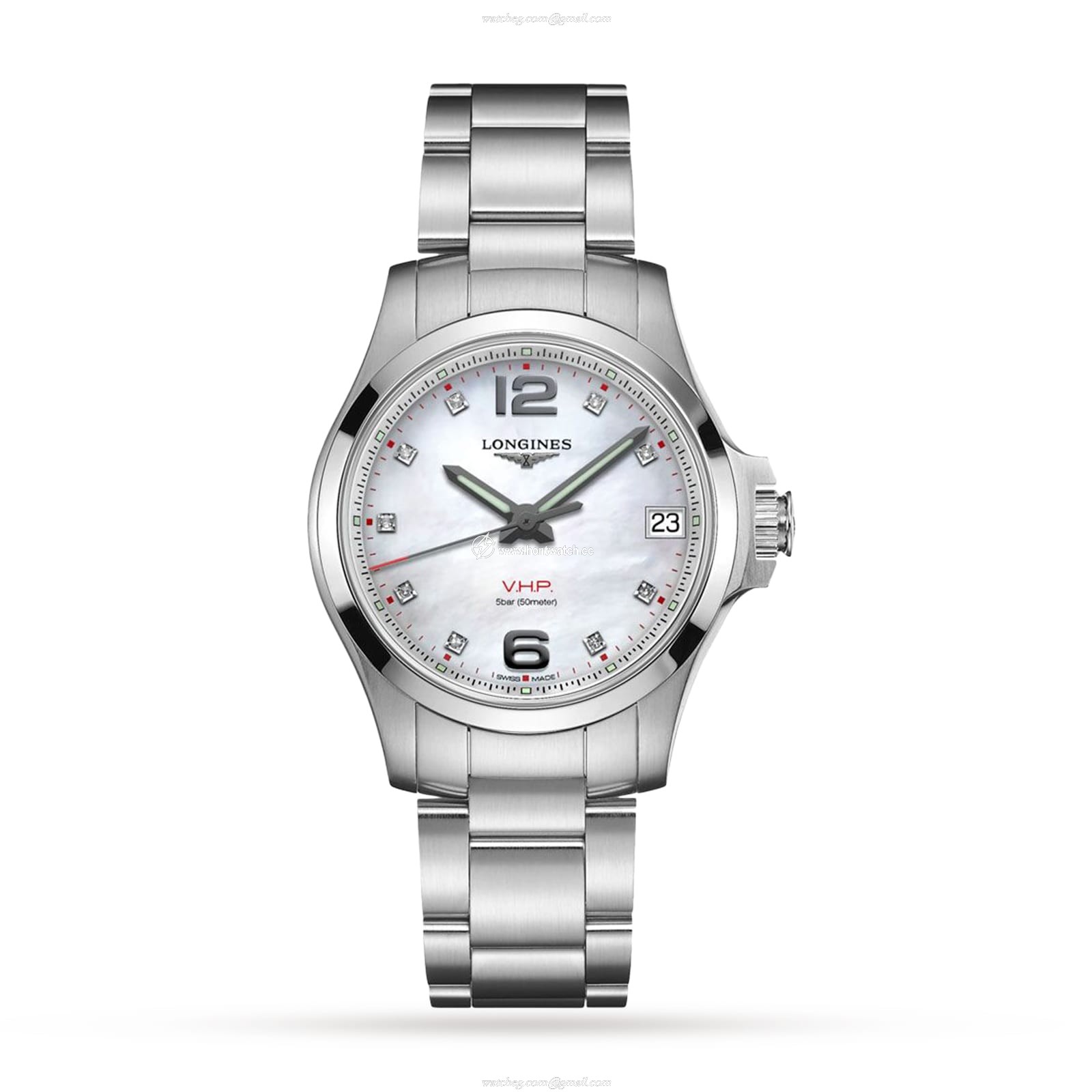 Longines Conquest L33164876 | 36mm Stainless Steel Quartz Watch - Mother of Pearl Dial