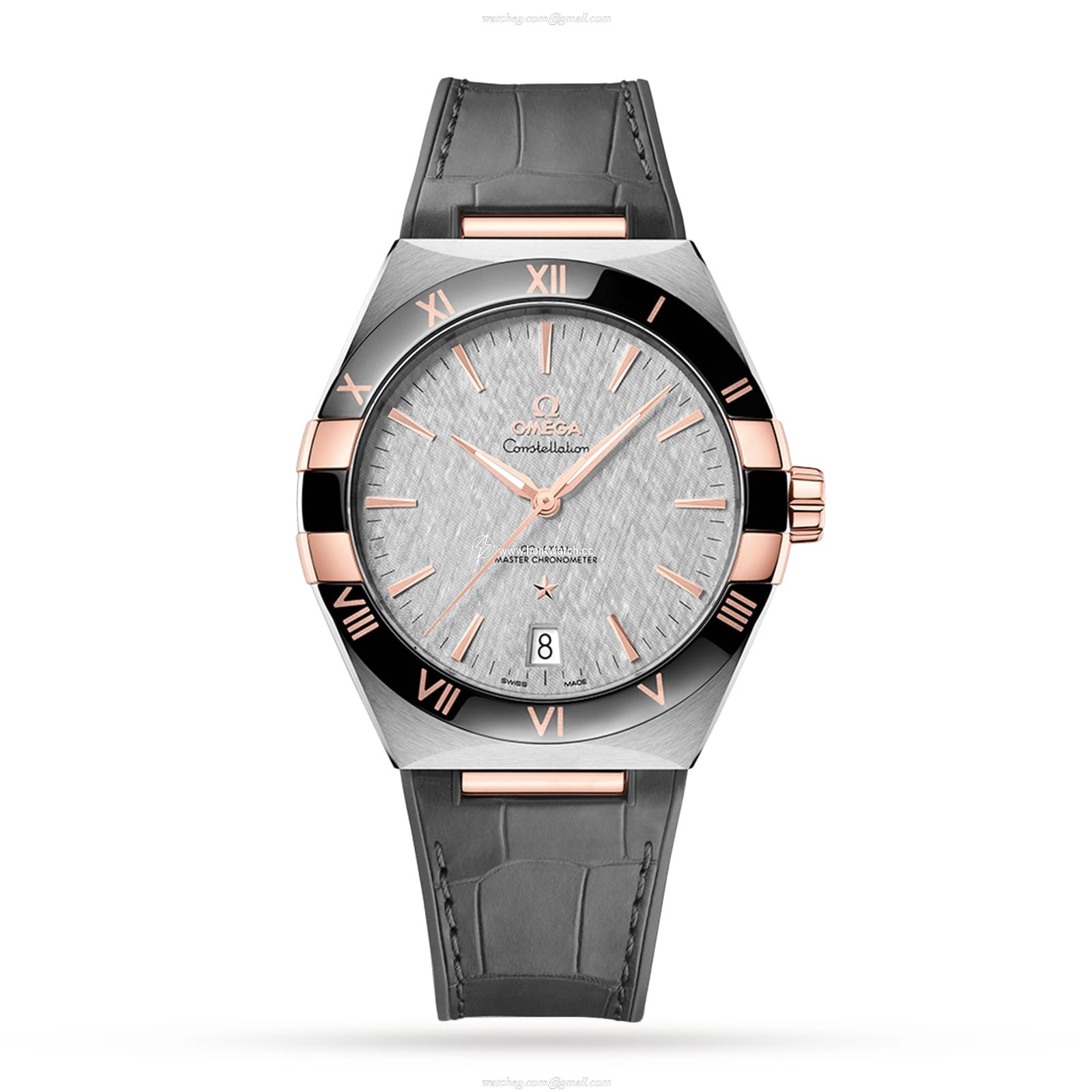 Omega Constellation Automatic Grey Watch - 41mm Steel & Rose Gold | Replica