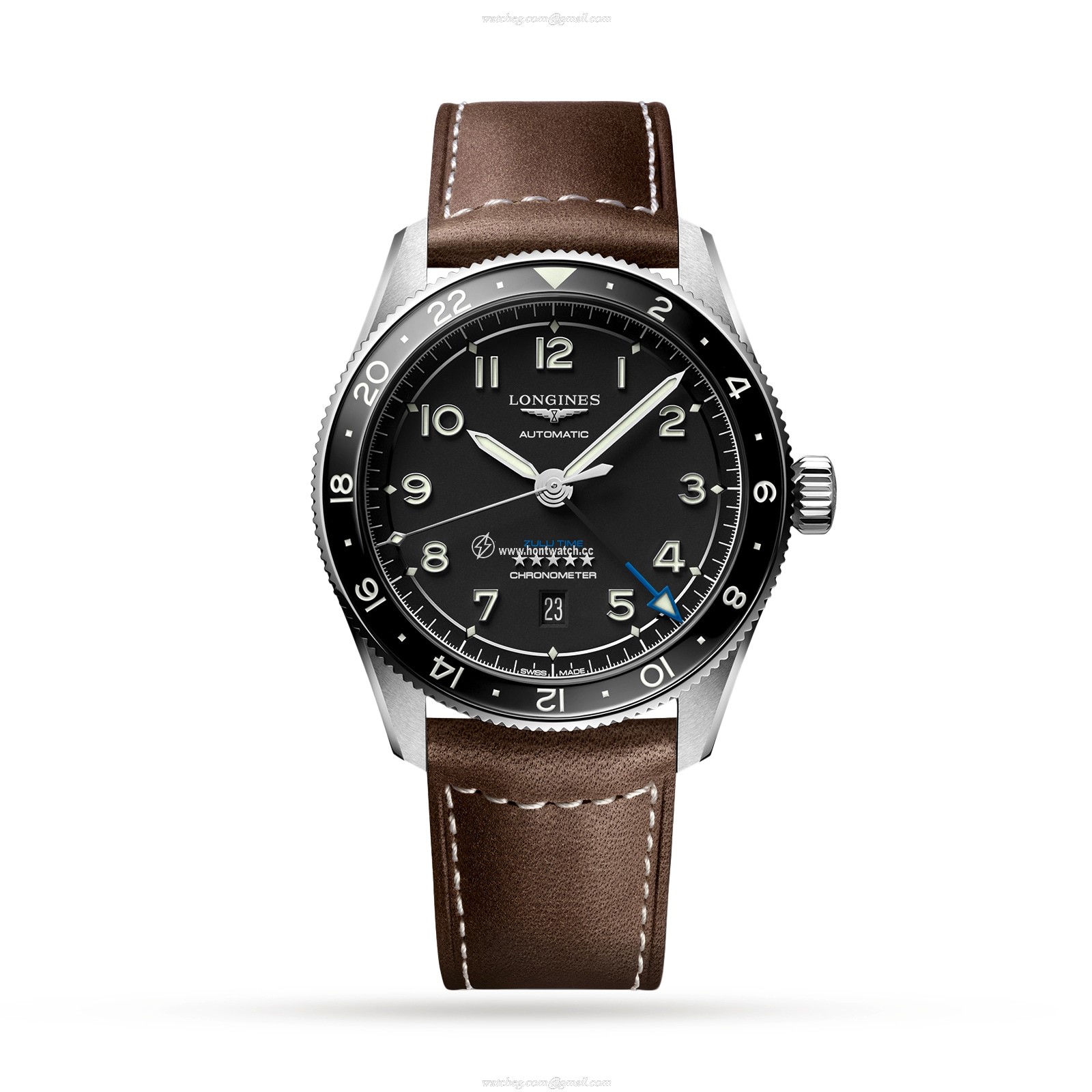 Longines Spirit L38124532 | 42mm Automatic Watch | Black Dial Stainless Steel