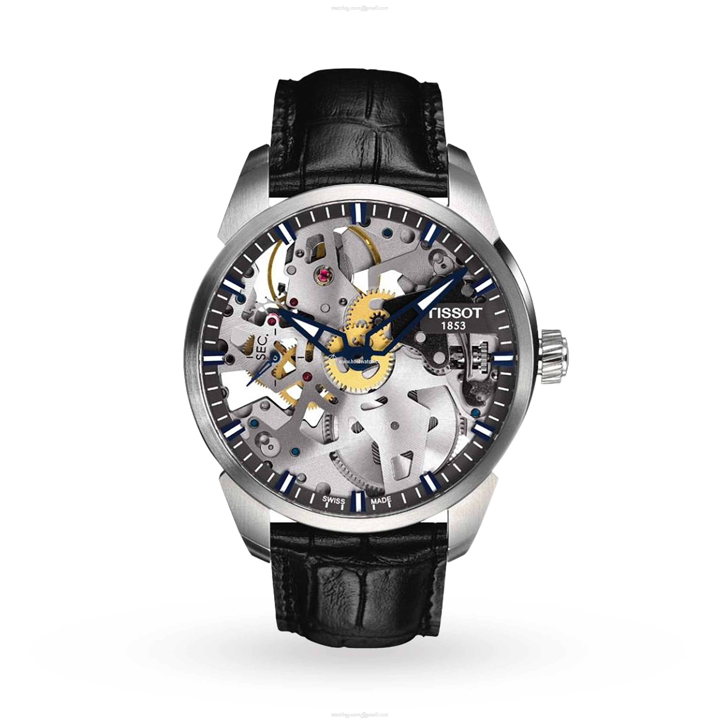 Tissot T-Classic Manual Winding Silver Skeleton Watch - 43mm Stainless Steel