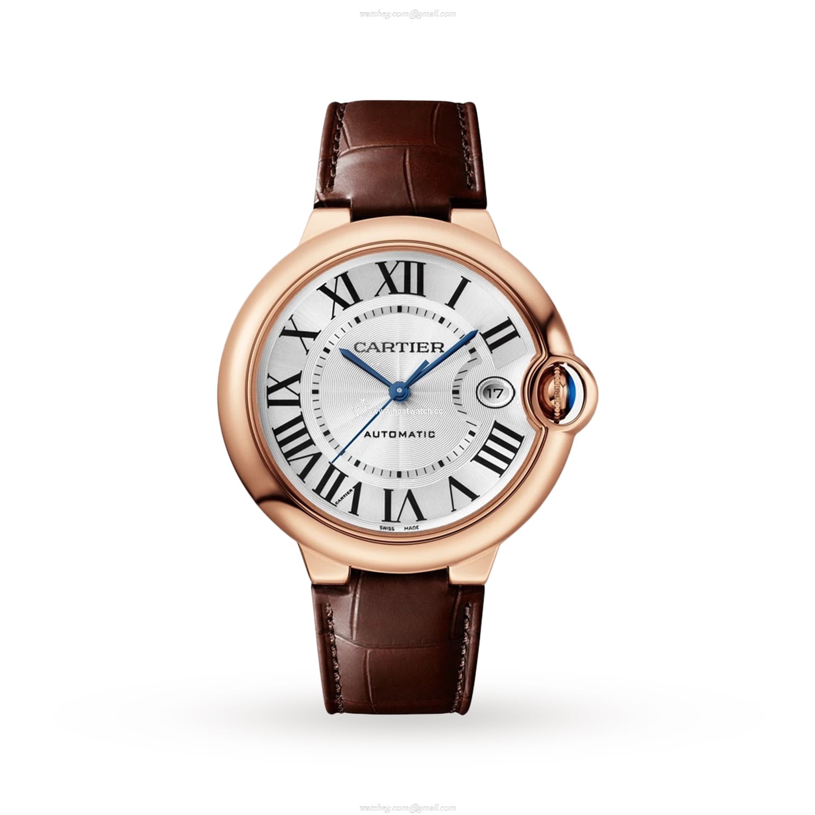 Cartier Ballon Bleu de Cartier 40mm Rose Gold Automatic Watch - Silver Dial