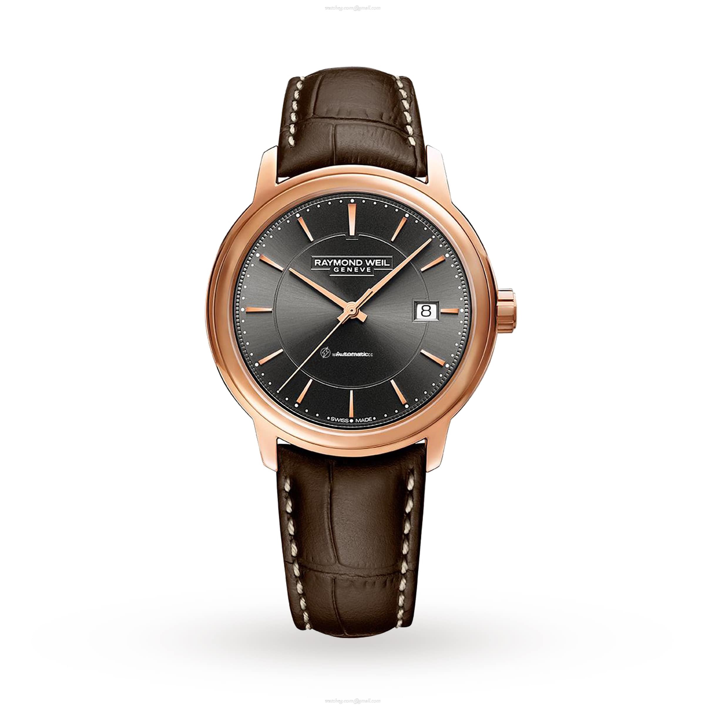 Raymond Weil Maestro Automatic Grey Watch - 39.5mm Steel & Rose Gold