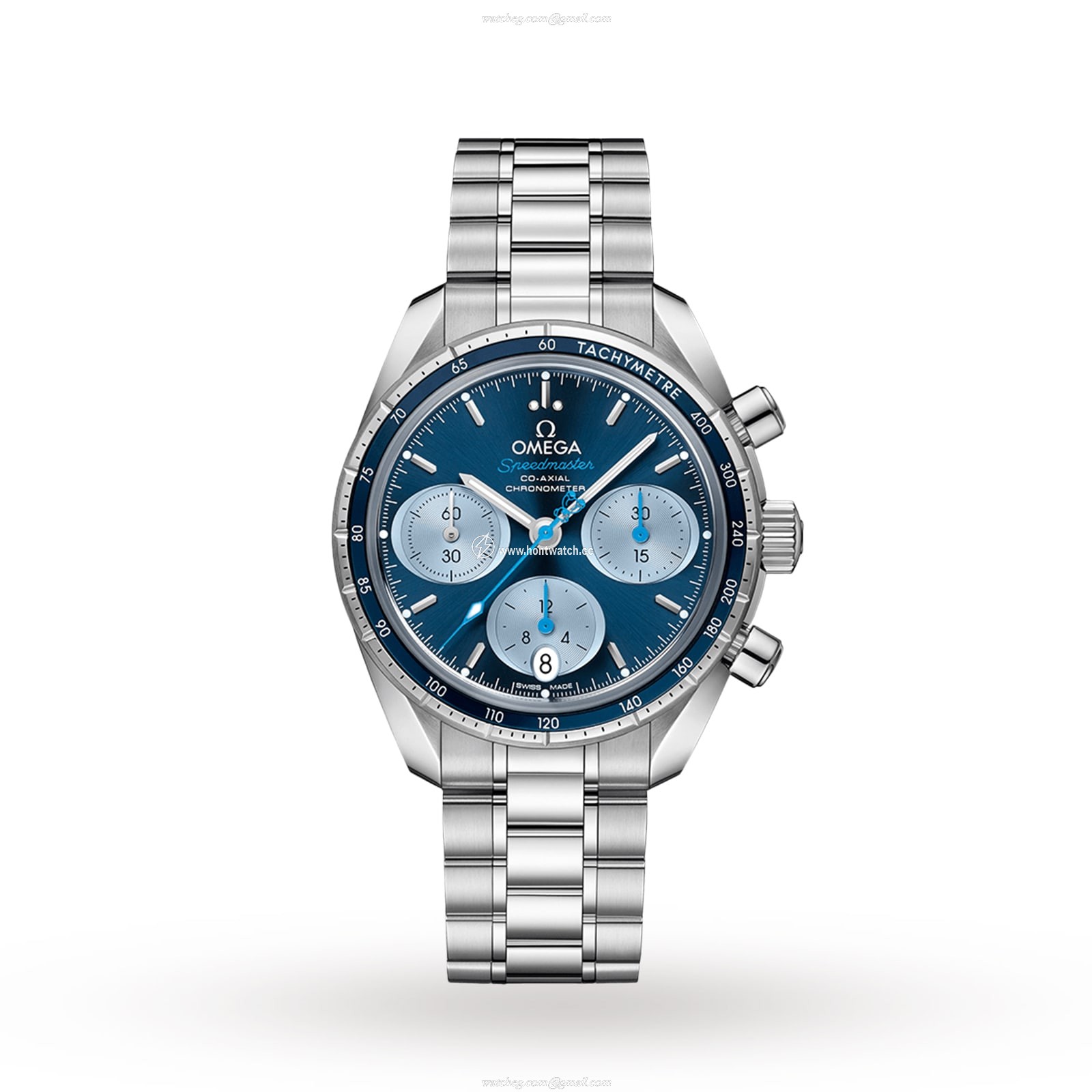 Omega Speedmaster 38mm Automatic Blue Dial Stainless Steel Watch