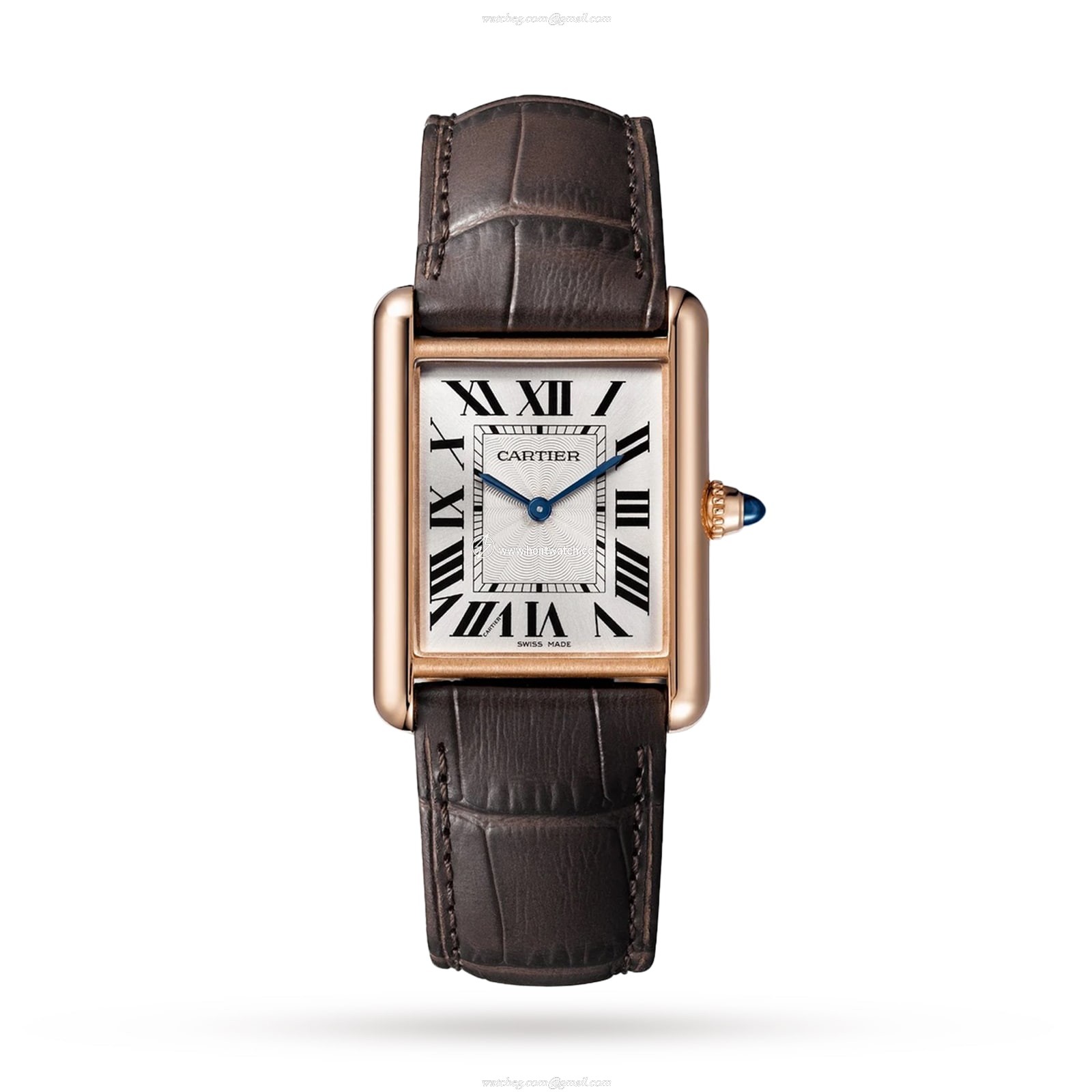 Cartier Tank Louis Cartier WGTA0011 Rose Gold Manual Winding Silver Dial