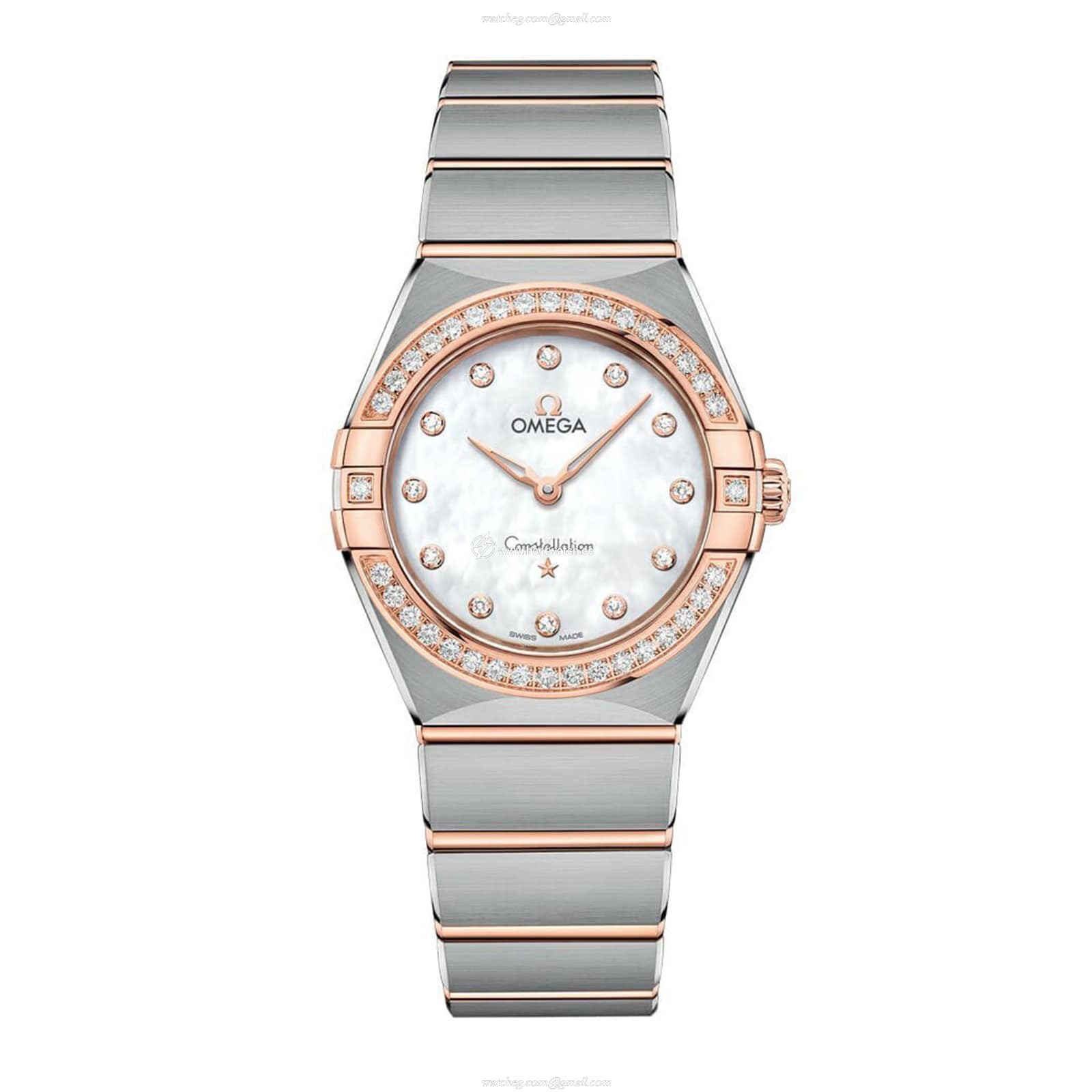 Omega Constellation Replica - 28mm Steel & Rose Gold - Quartz & Mother of Pearl