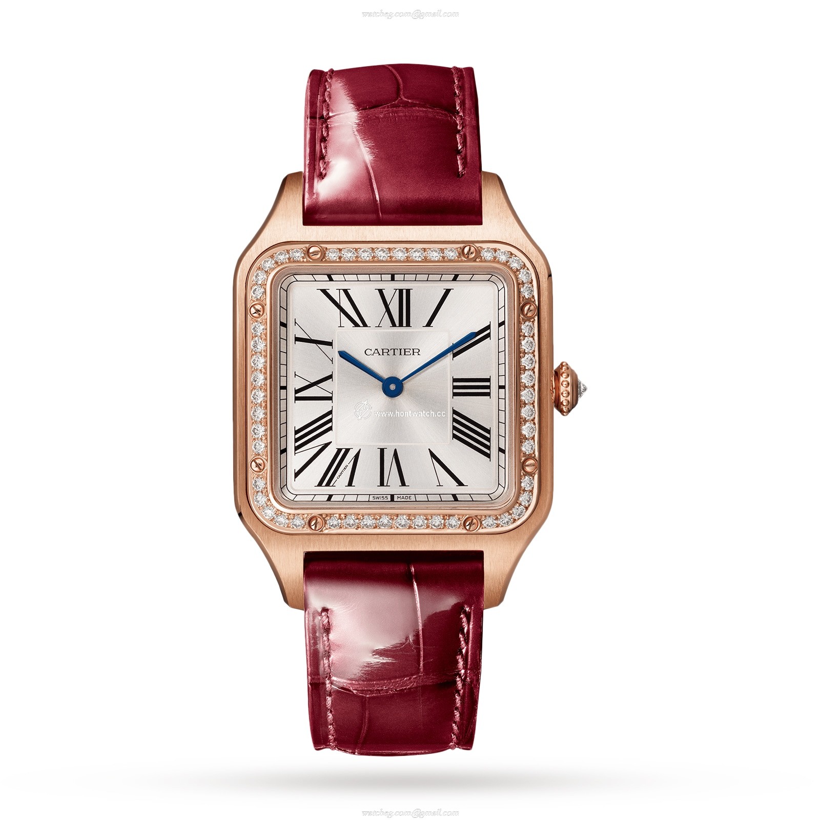 Cartier Santos-Dumont WJSA0016 - Rose Gold Quartz Watch - Silver Dial