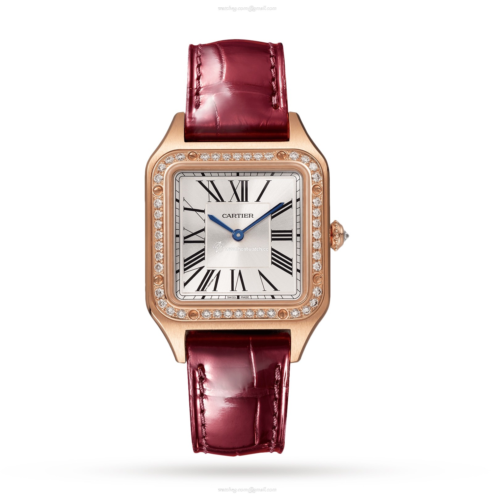 Cartier Santos-Dumont WJSA0017 Rose Gold Quartz Silver Watch | 27mm