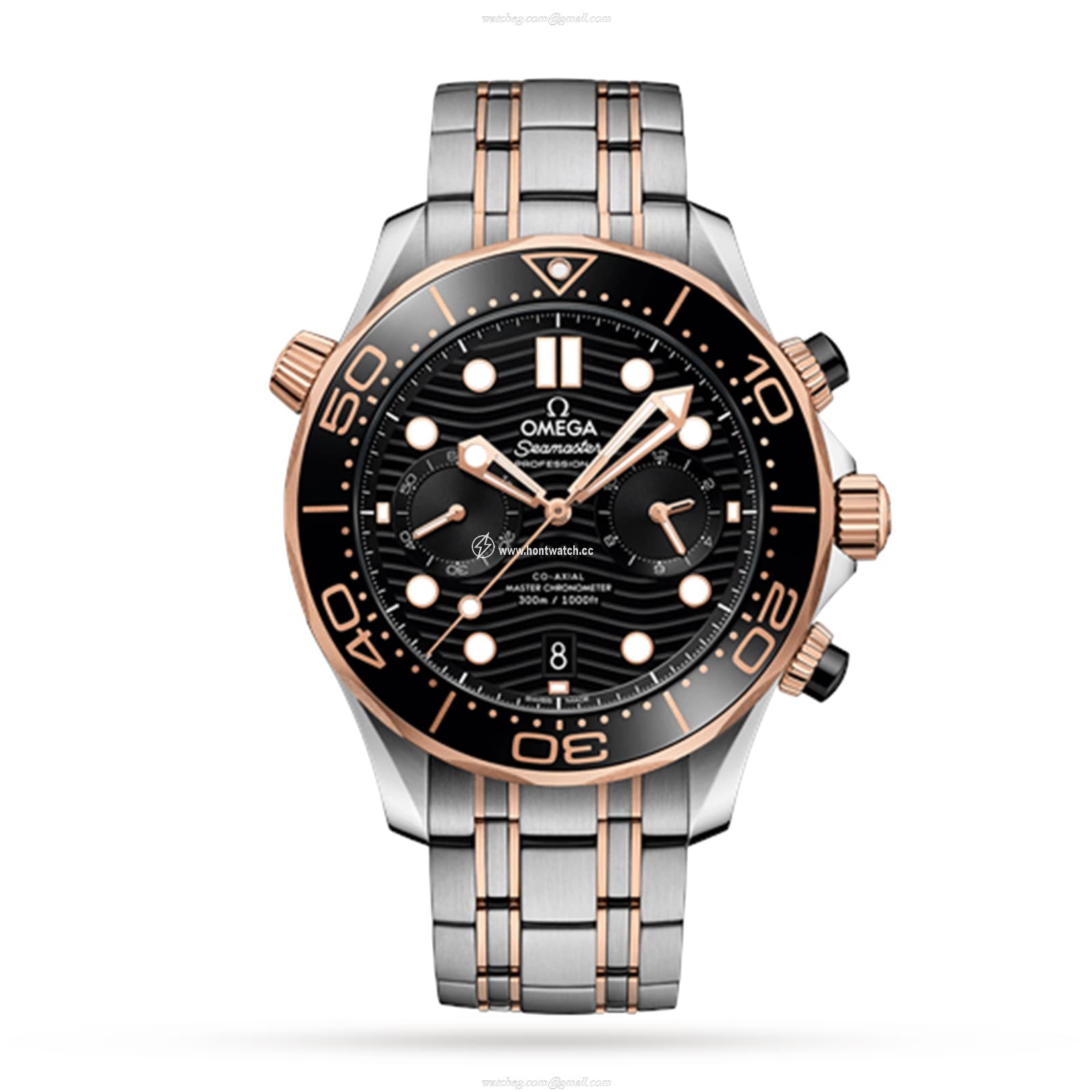 Omega Seamaster Automatic Black Dial - 44mm Steel & Gold Replica Watch