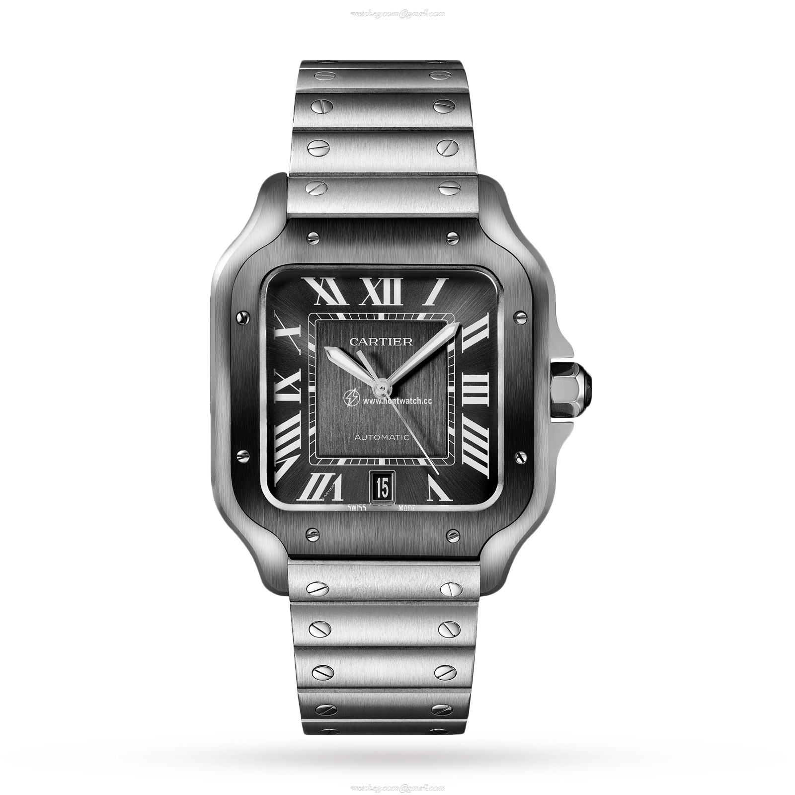 Cartier Santos de Cartier WSSA0037 - 40mm Steel Automatic Grey Watch