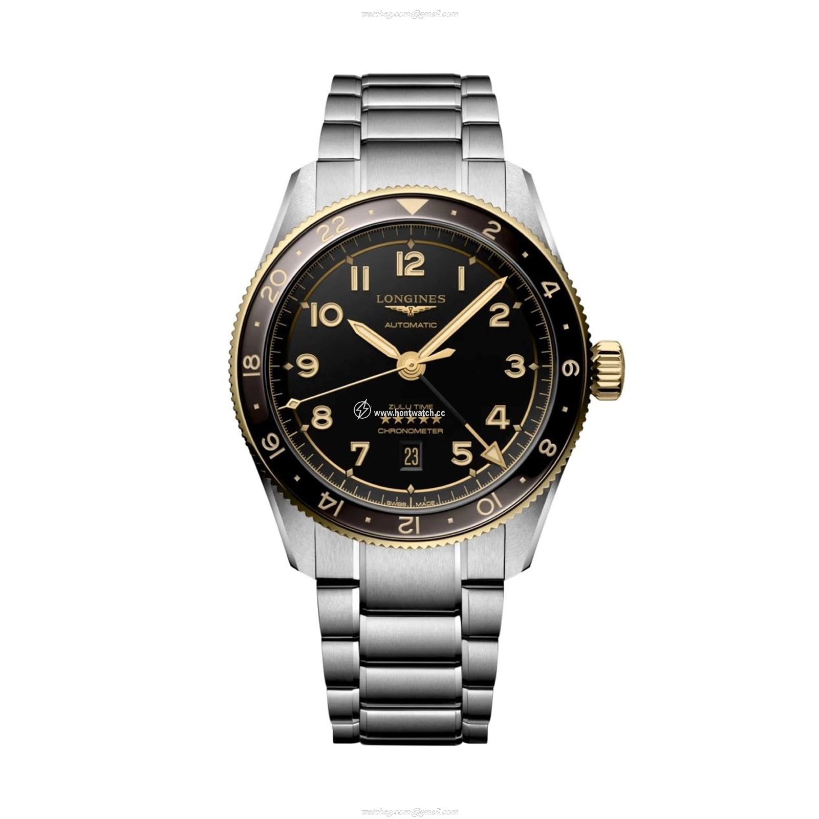 Longines Spirit L38125536 Automatic Grey Watch - 42mm Stainless Steel & 18K Gold