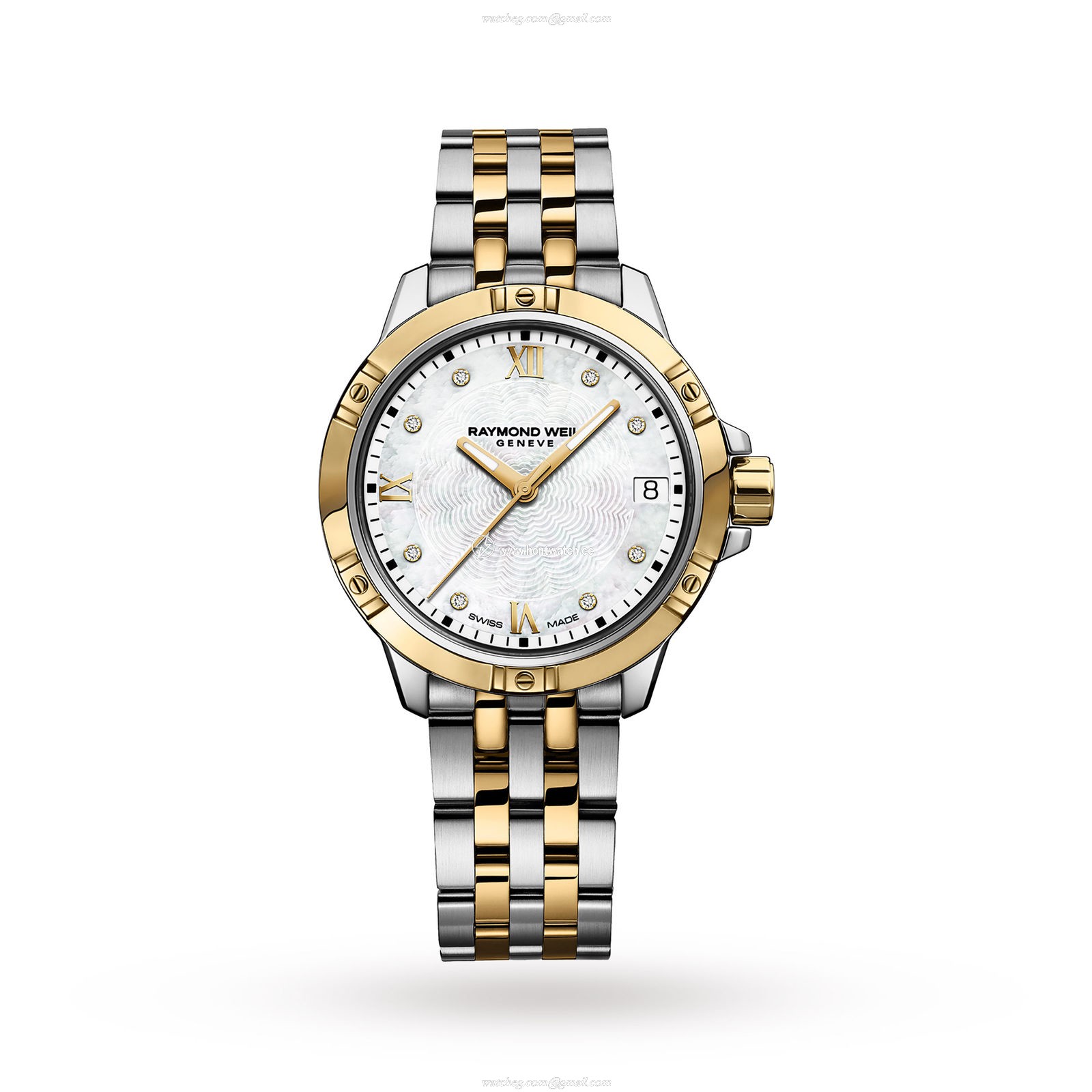 Raymond Weil Tango 5960-STP-00995 | 30mm White Dial | Steel & Gold