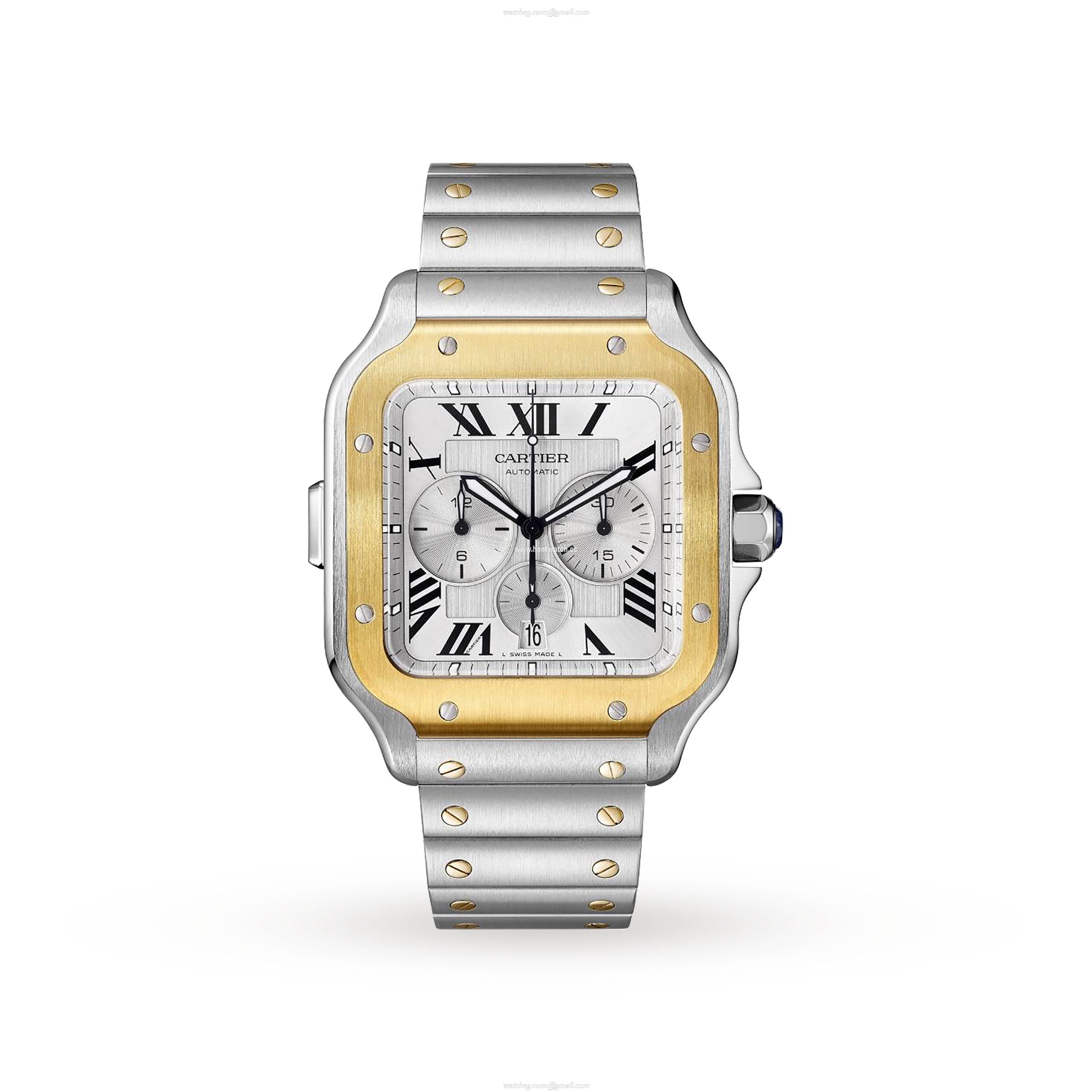Cartier Santos de Cartier W2SA0008 - 43mm Steel & Yellow Gold Automatic Watch