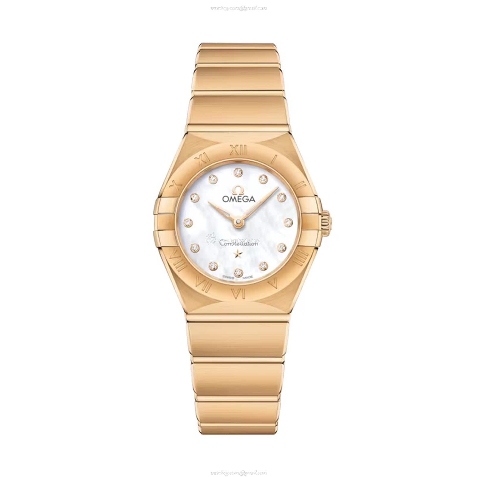 Omega Constellation 25mm White Dial - 18ct Yellow Gold Quartz Watch for Her