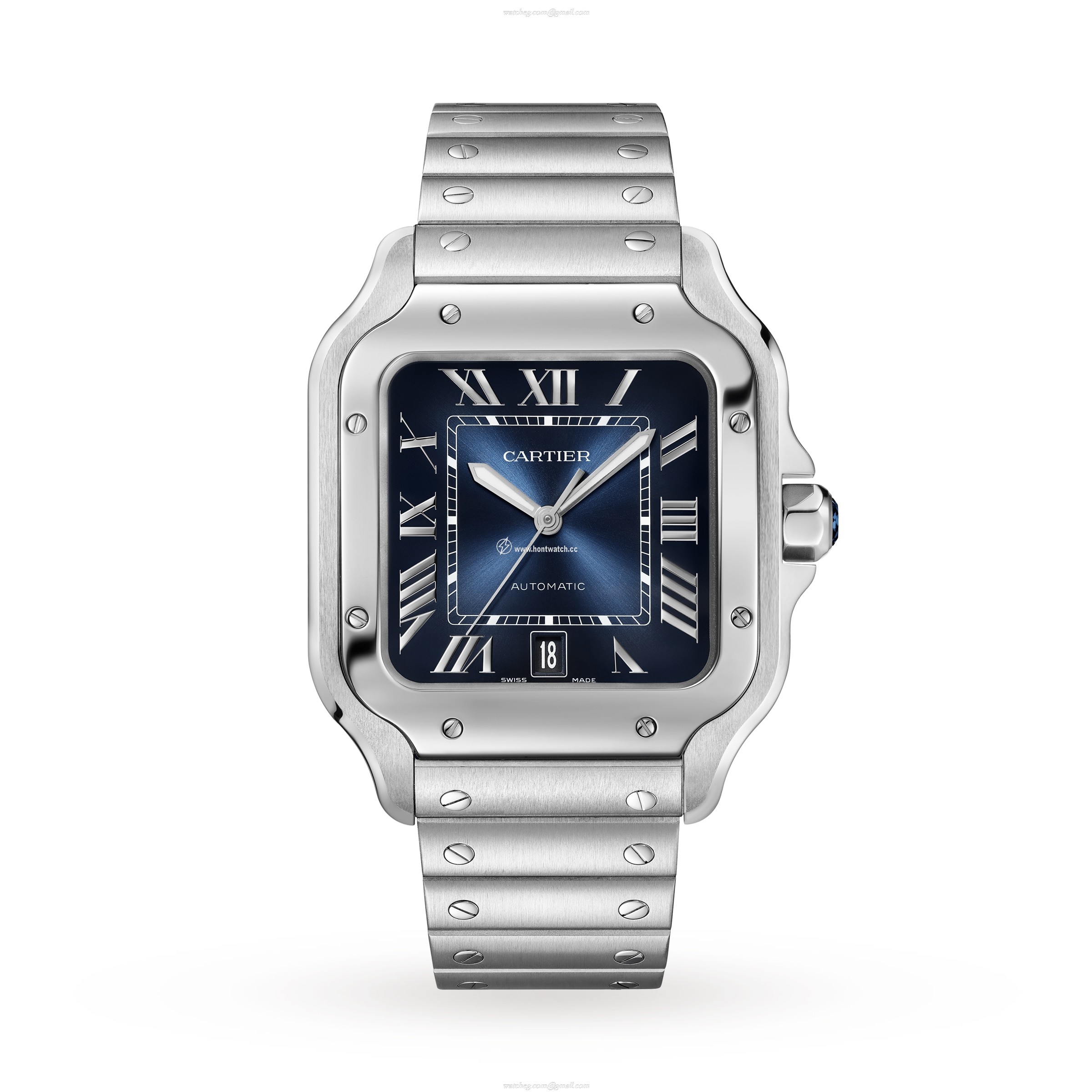 Cartier Santos de Cartier WSSA0030 - 40mm Steel Automatic Blue Watch