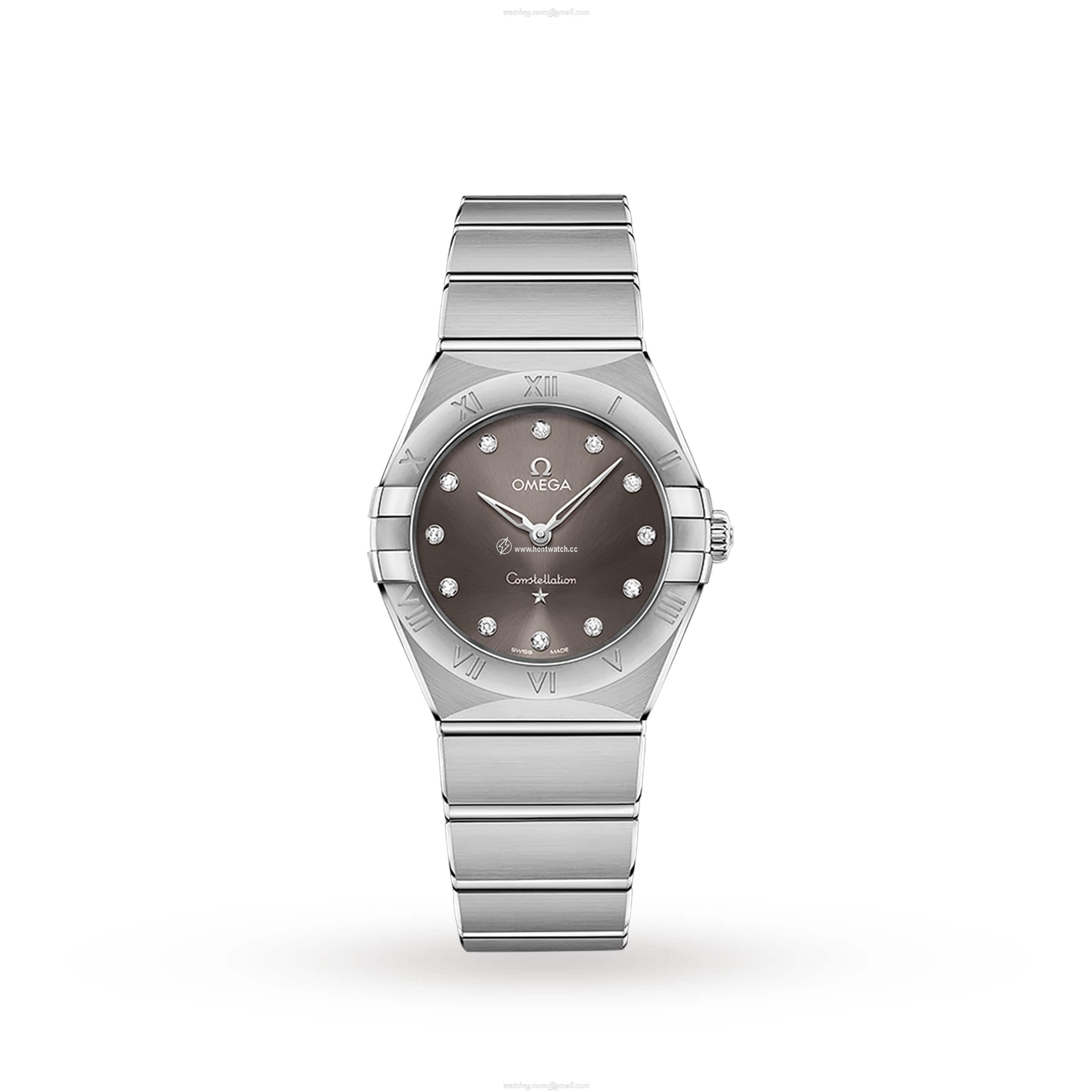 Omega Constellation Grey Dial Diamond Watch | Stainless Steel Quartz