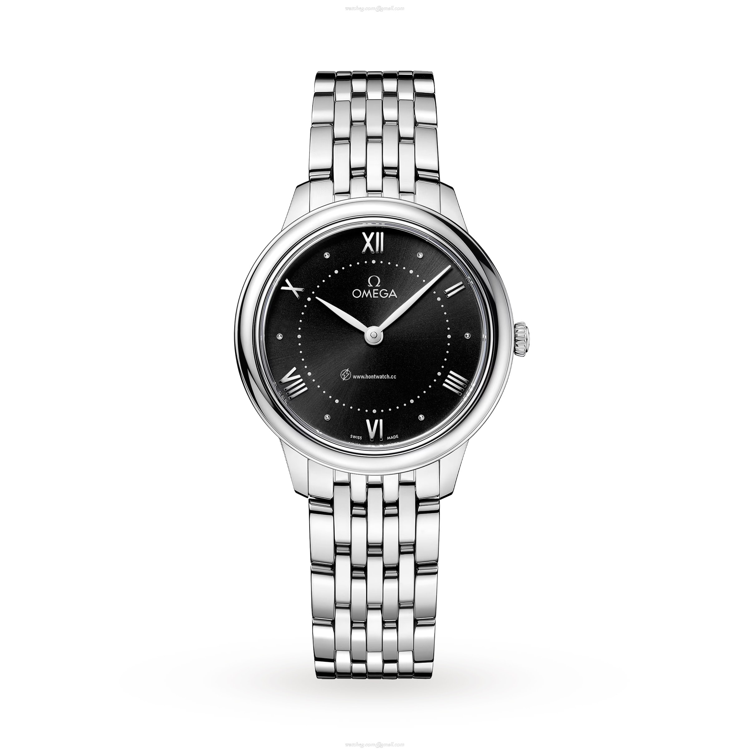 Omega DeVille Prestige 30mm Stainless Steel Quartz Watch - Black Dial