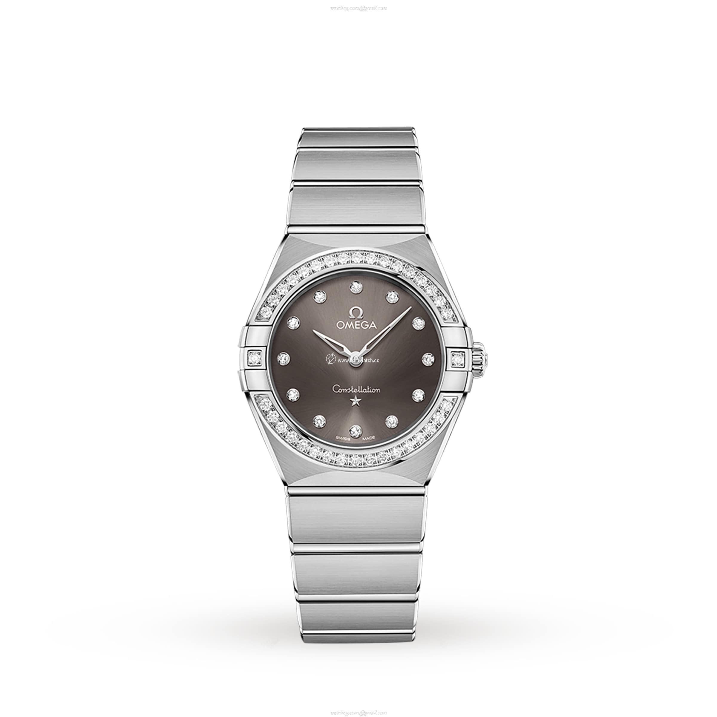 Omega Constellation Grey Dial Diamond Bezel Quartz Watch | Stainless Steel