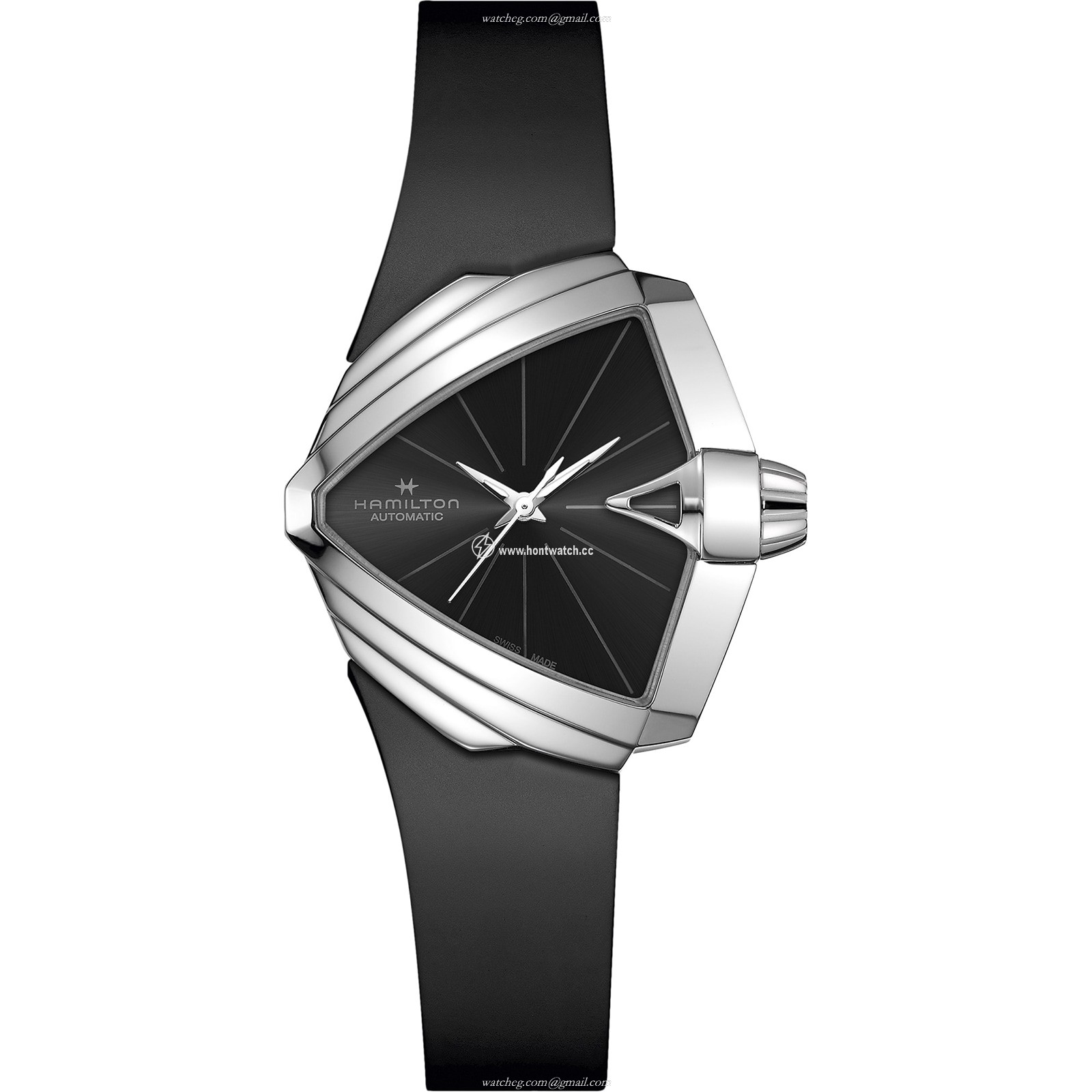 Hamilton Ventura H24105330 Automatic Watch - 38mm Stainless Steel - Black Dial