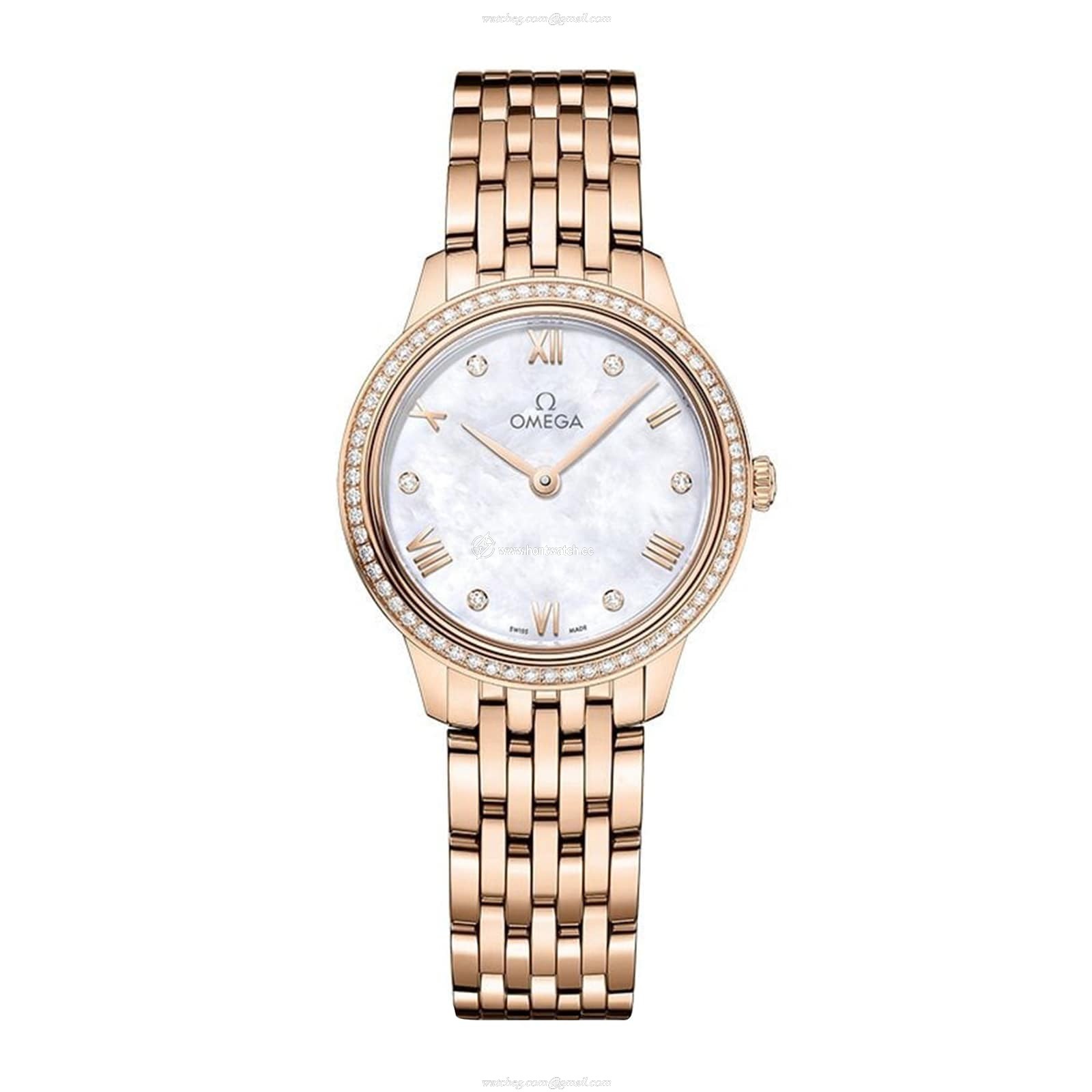 Omega De Ville Prestige 27.5mm 18ct Rose Gold Quartz Watch | Mother of Pearl Dial