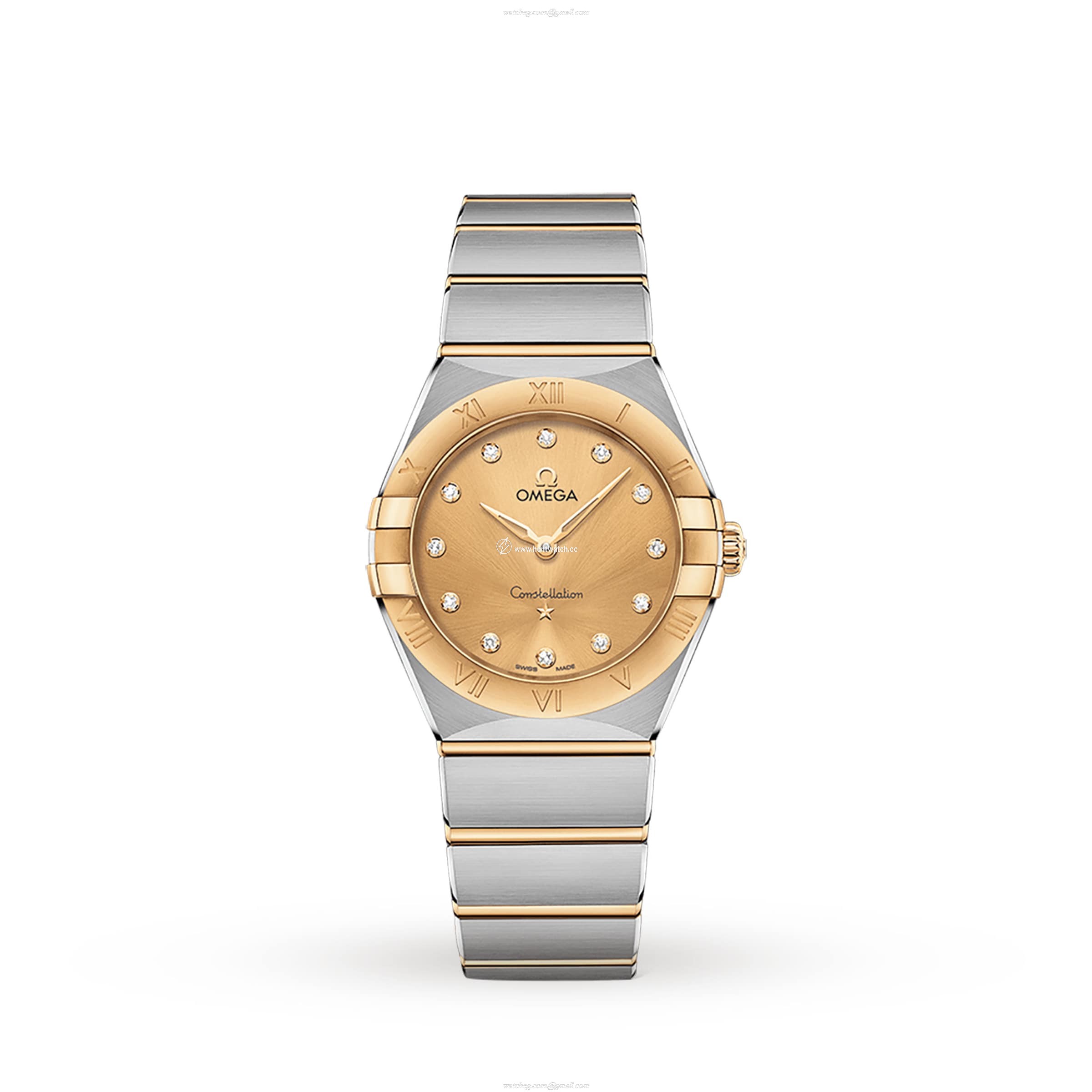 Omega Constellation Champagne Dial Diamond Watch - Stainless Steel Quartz