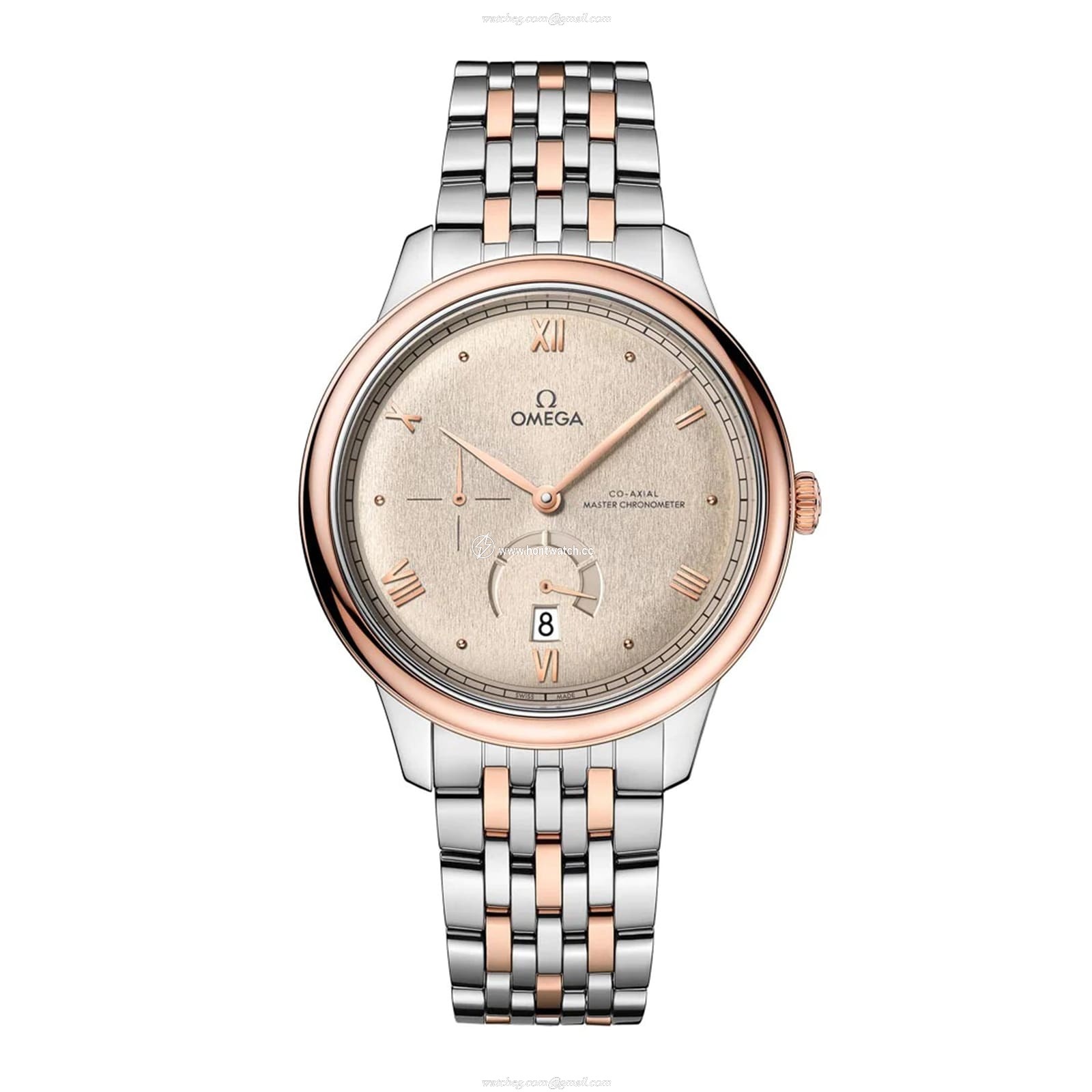 Omega De Ville Prestige Automatic Watch - 41mm Stainless Steel & Rose Gold - Beige Dial