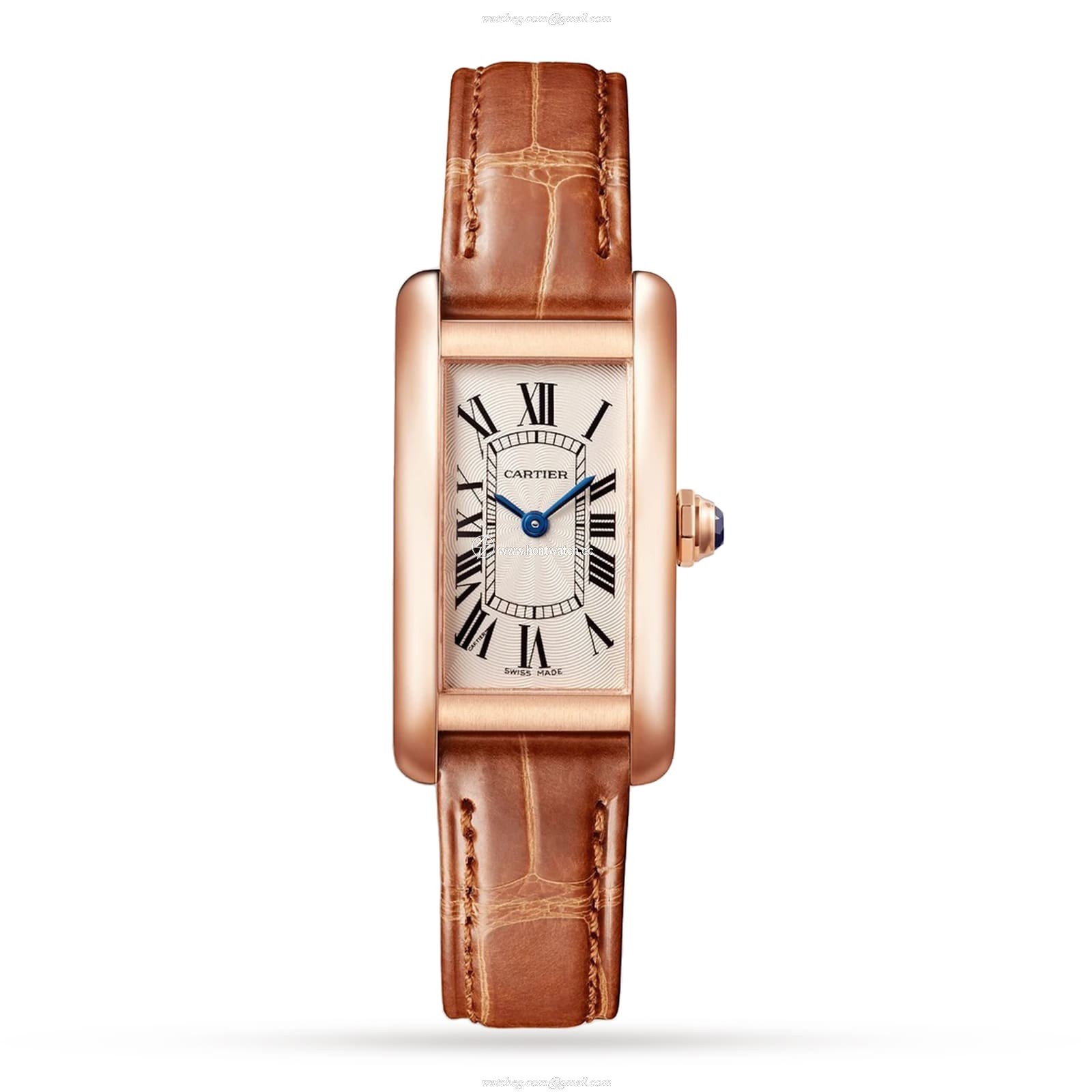 Cartier Tank Americaine Replica - Rose Gold & Silver Dial - Quartz Watch