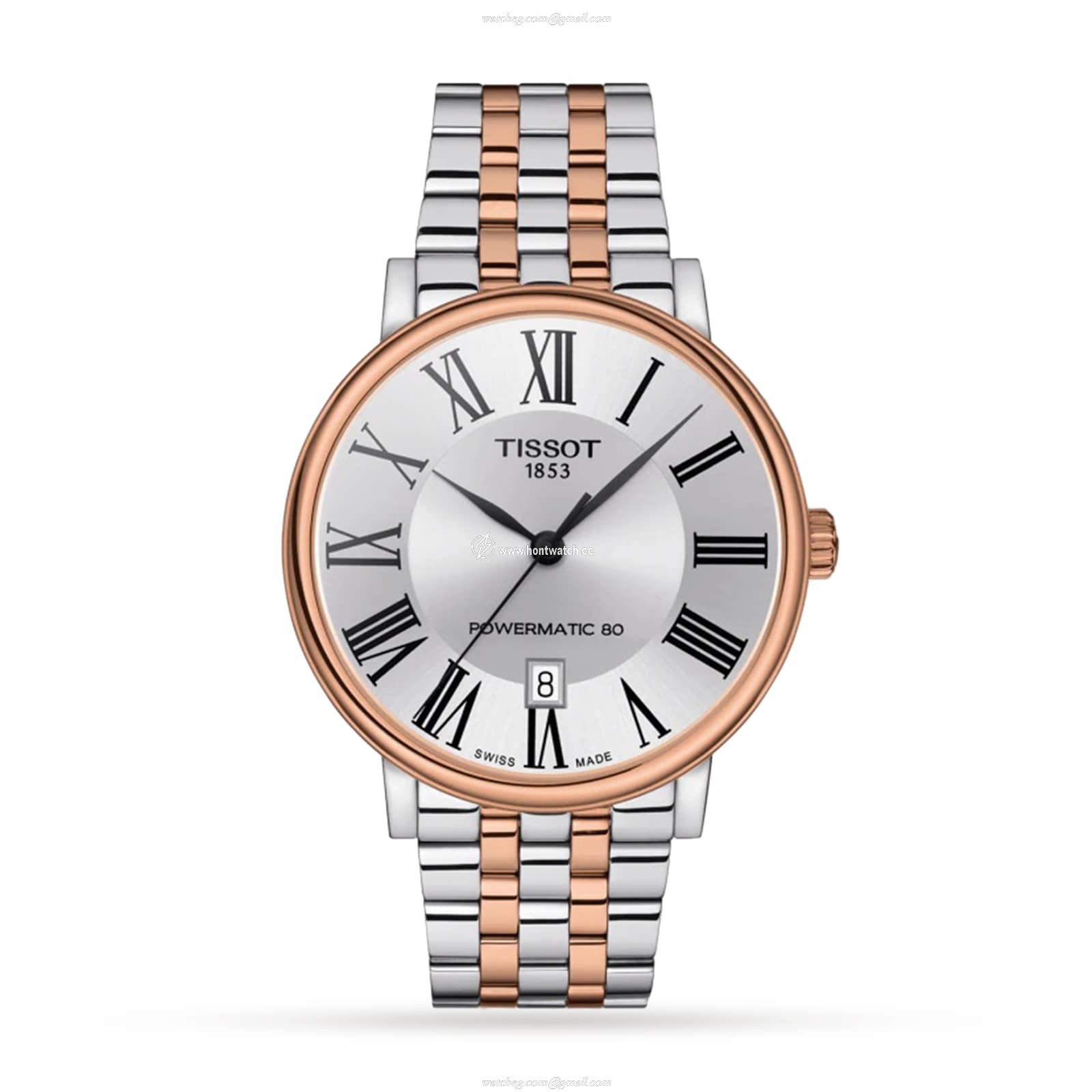 Tissot T-Classic Automatic Watch - 40mm Silver Dial & Rose Gold Steel