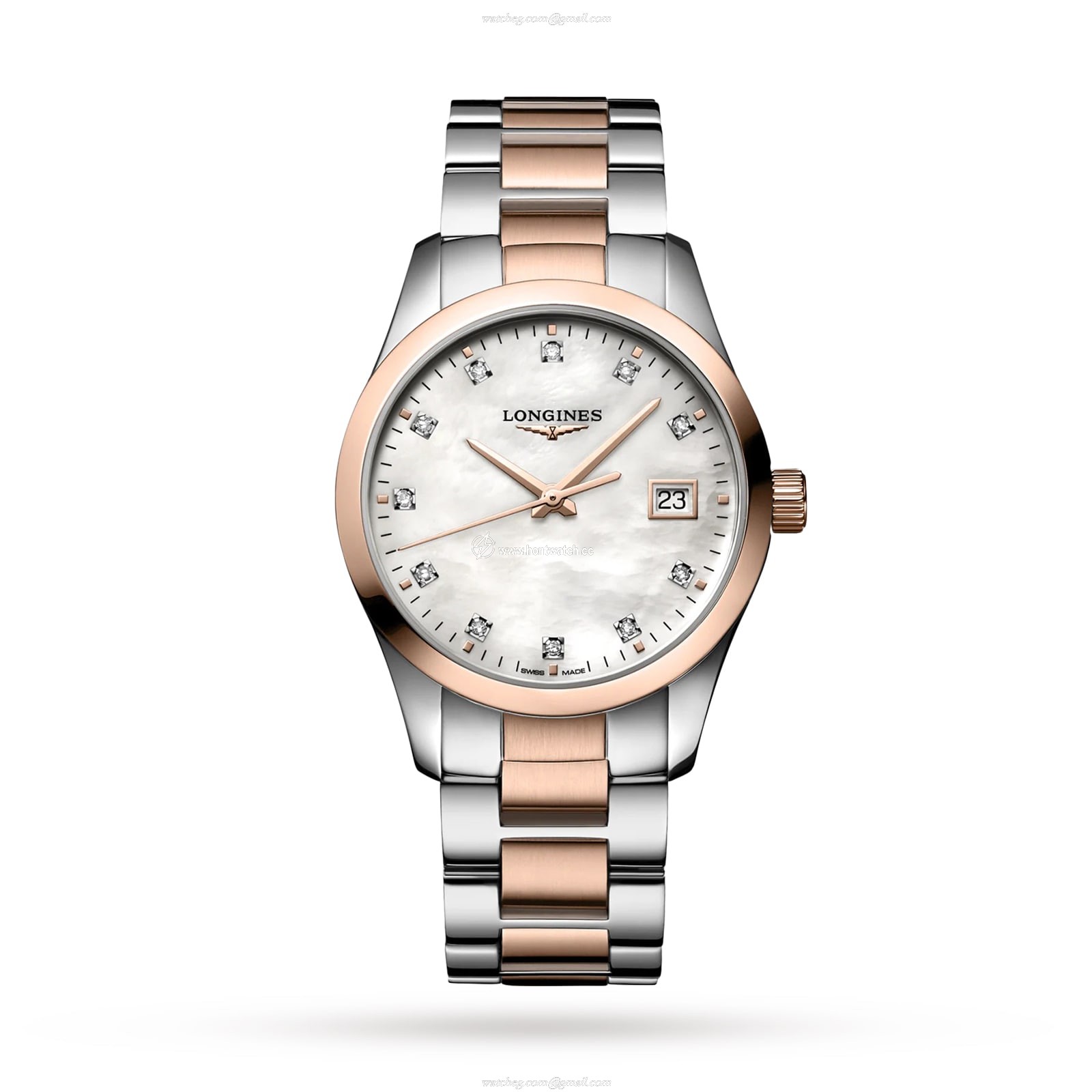 Longines Conquest L23863877 | 34mm Quartz Watch | Mother of Pearl & Diamond Dial