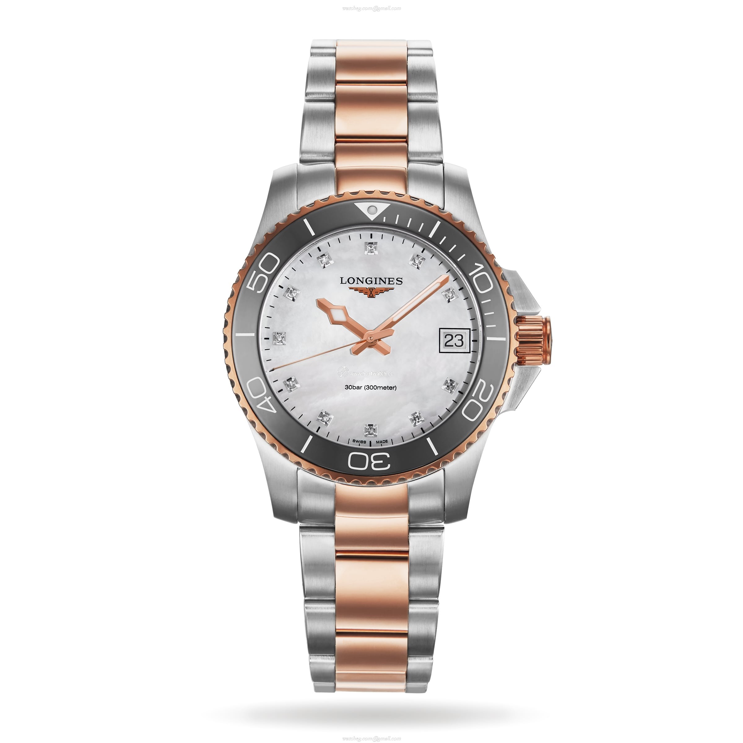 Longines HydroConquest L33703896 | 32mm Quartz | Mother of Pearl & Rose Gold