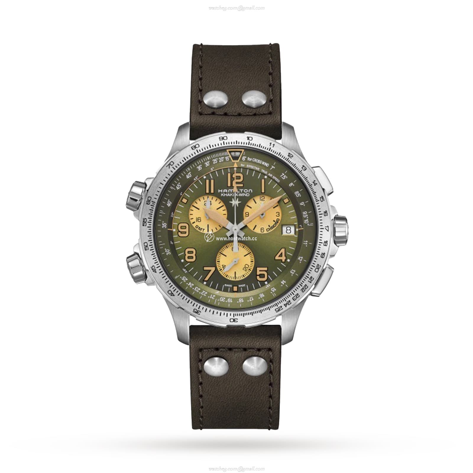 Hamilton Khaki Aviation X-Wind Chrono GMT | 46mm Green Dial | Quartz Watch