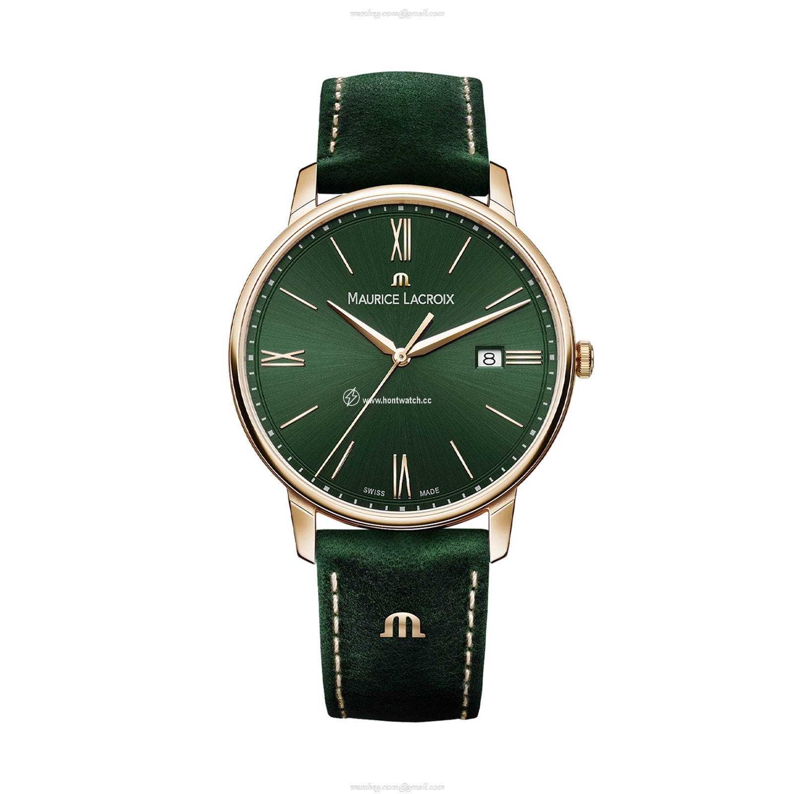 Maurice Lacroix Eliros Green Dial 40mm Watch - Stainless Steel & Rose Gold