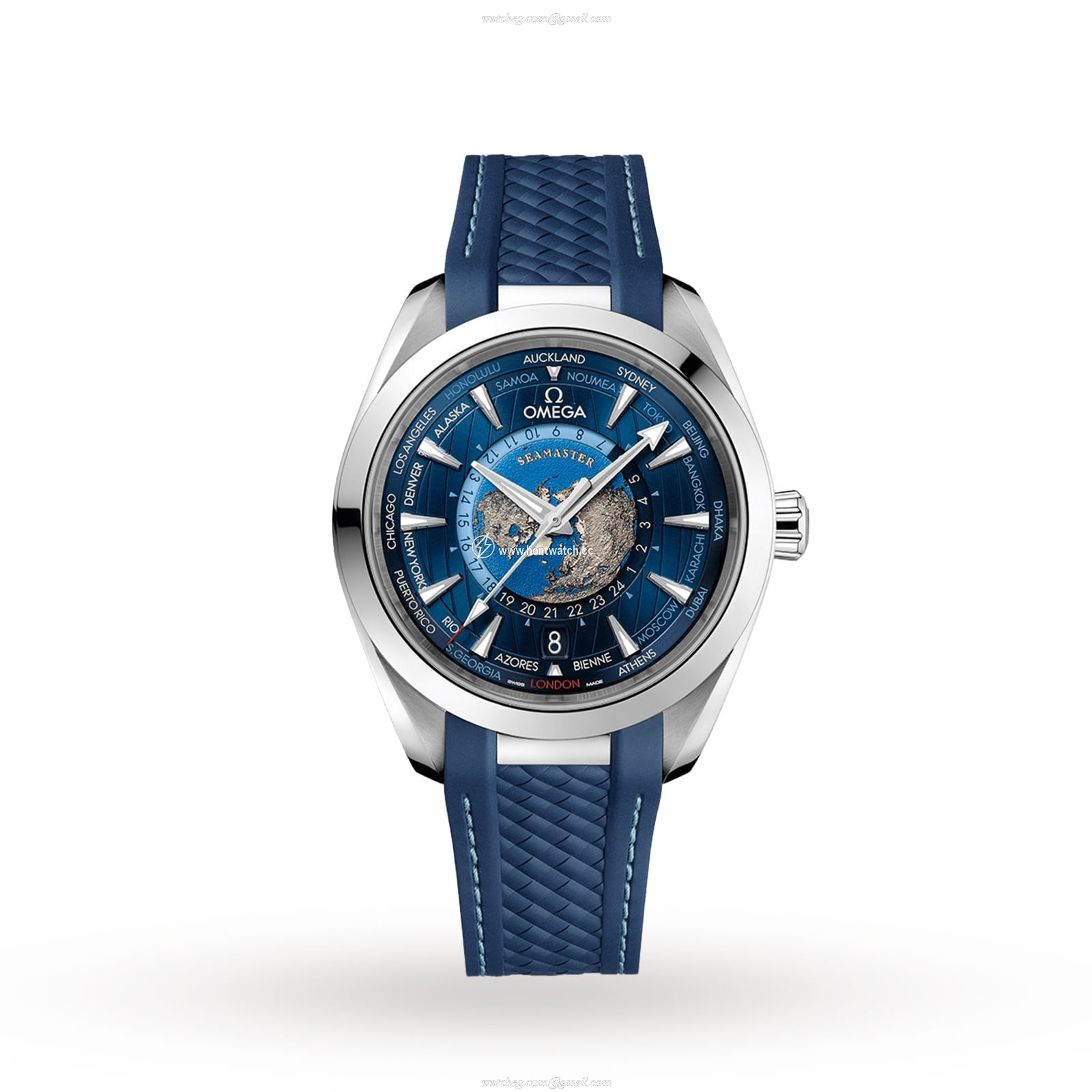 Omega Seamaster Aqua Terra Worldtimer 43mm Blue Dial Automatic Watch